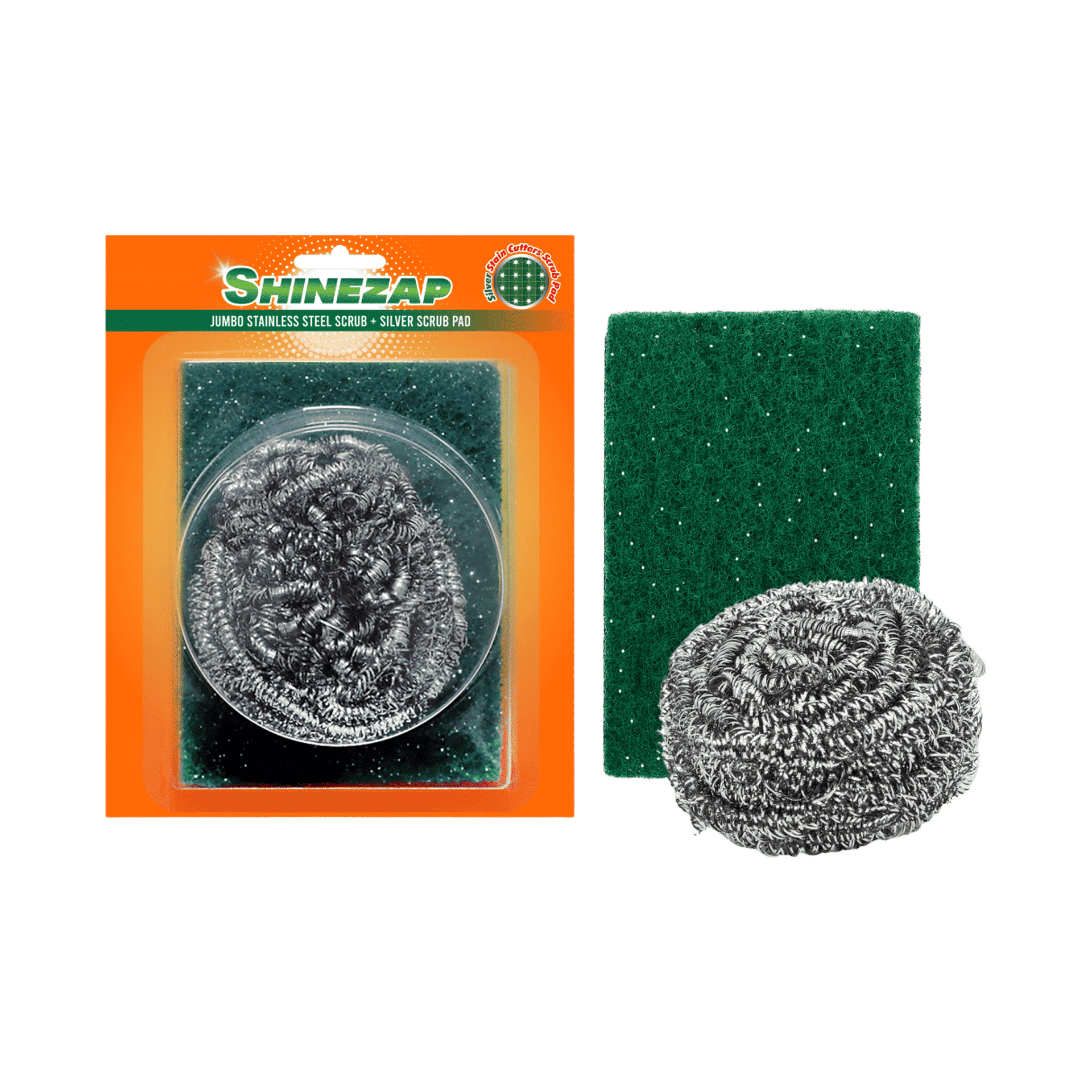Buy Shinezap Steel Jumbo Scrub and Silver Scrub Pad Combo (Silver