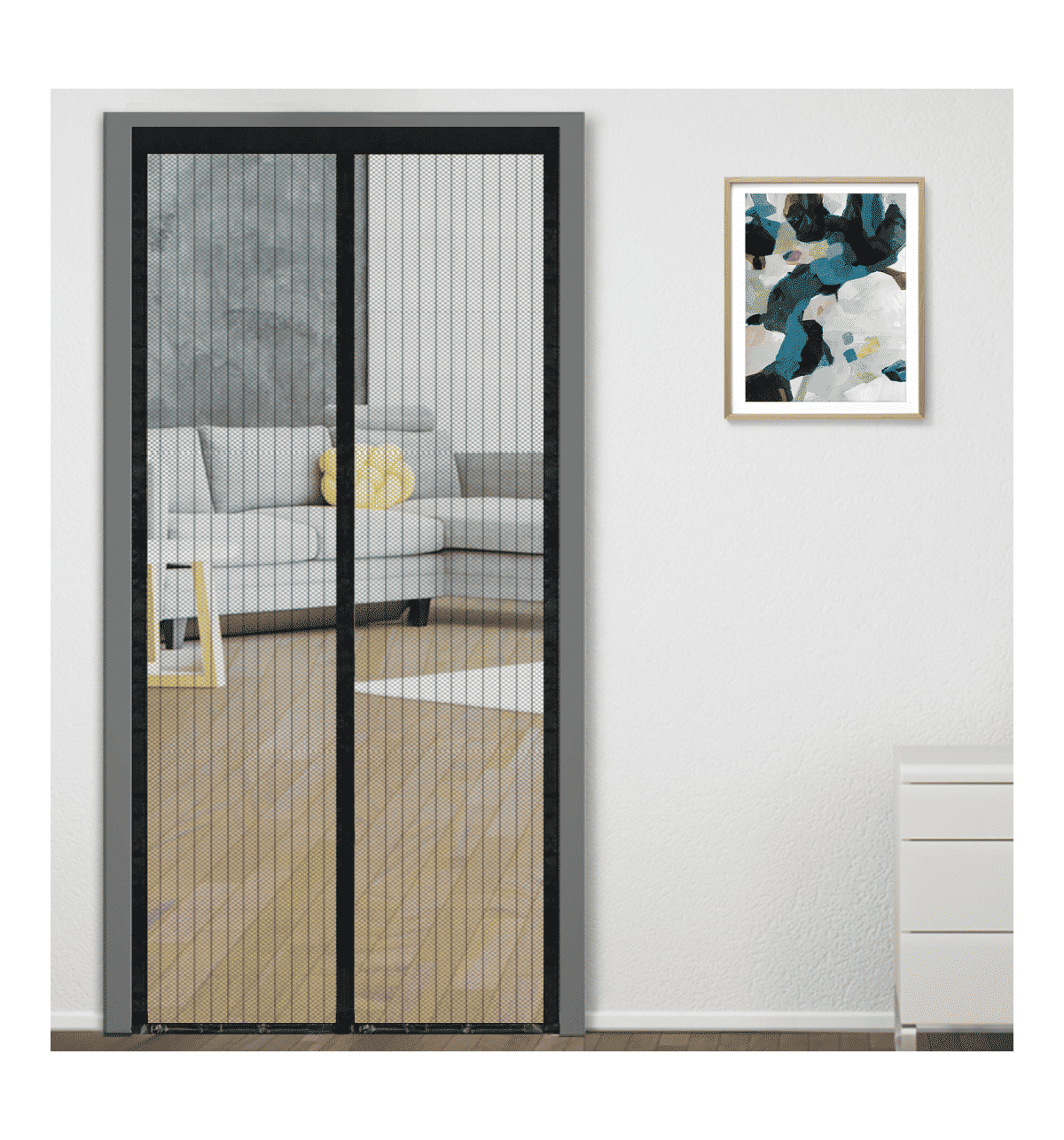 Classic Mosquito Net for Door, Black - Image 1