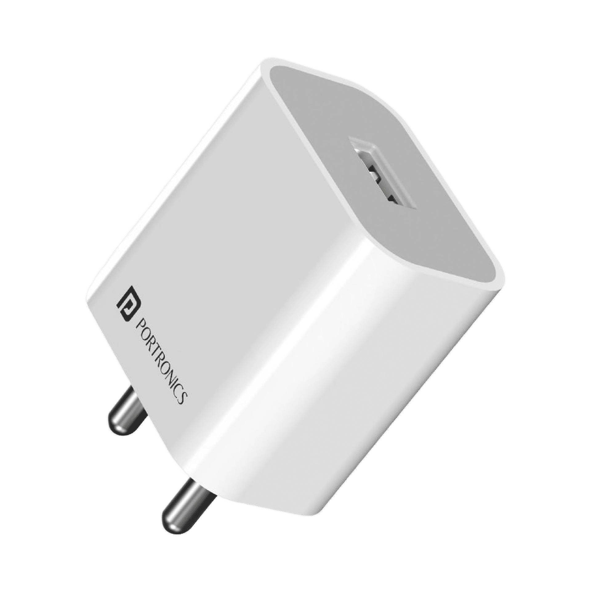 Portronics Adapto 12 12W Single Port Charger - White - Image 1