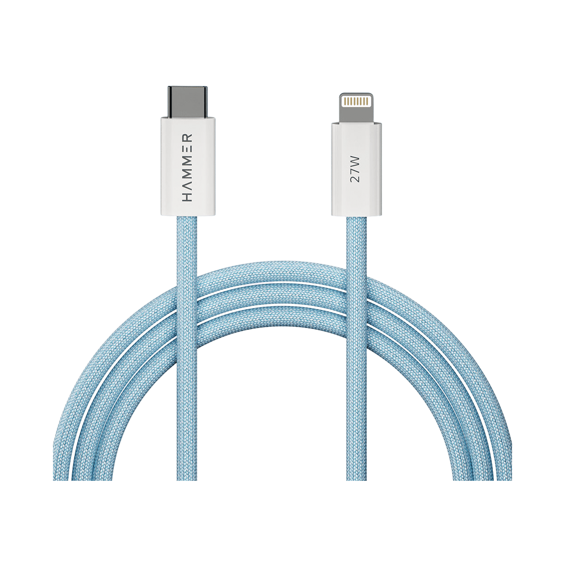 HAMMER 3A Type-C to Lightning Cable, 27W, 480Mbps, 1.2m, Blue