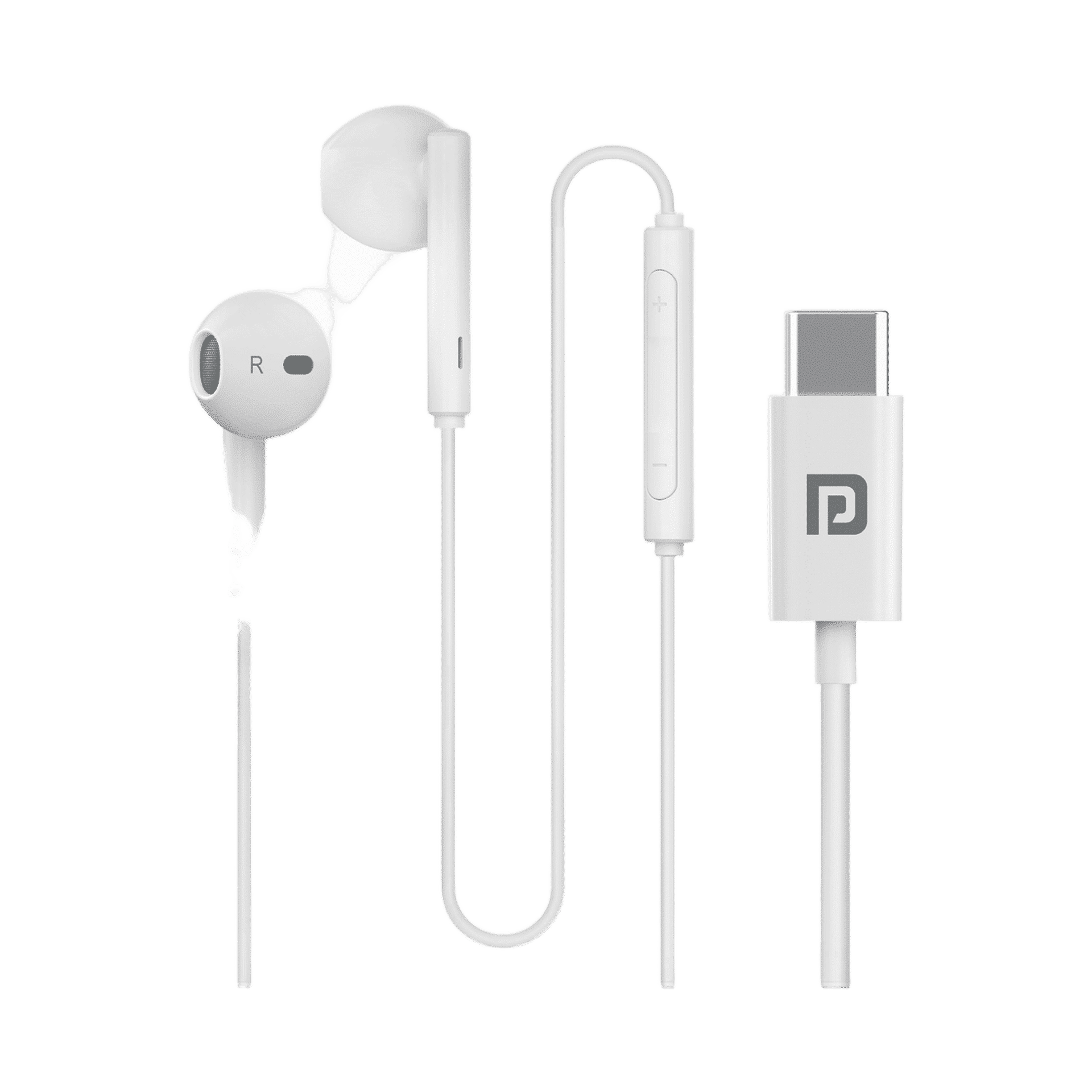 Portronics Conch Theta C Type C Wired Earphone - White
