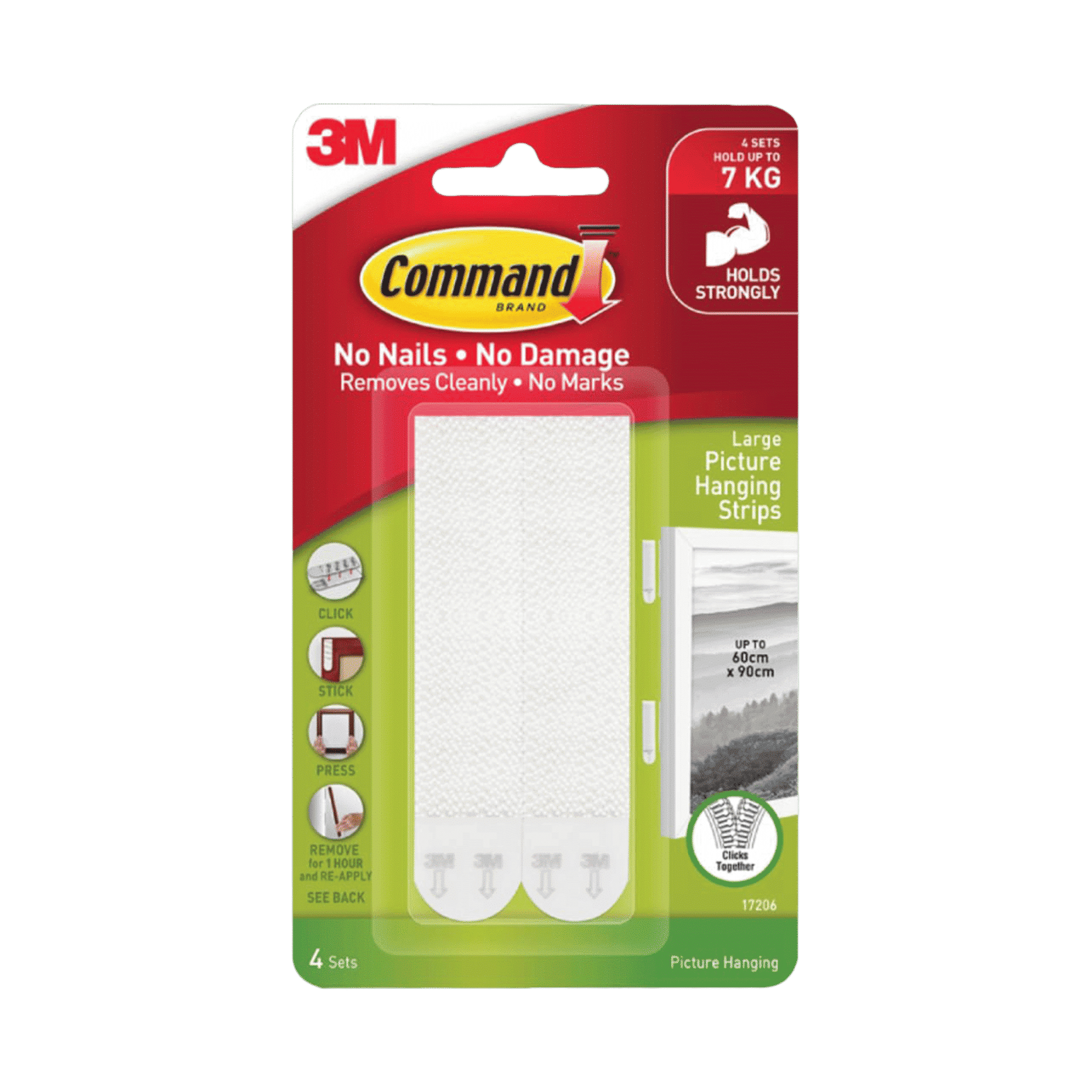 Command 3M Photo Frame Hook (Large, 4 Pairs, 7Kg) - Image 1