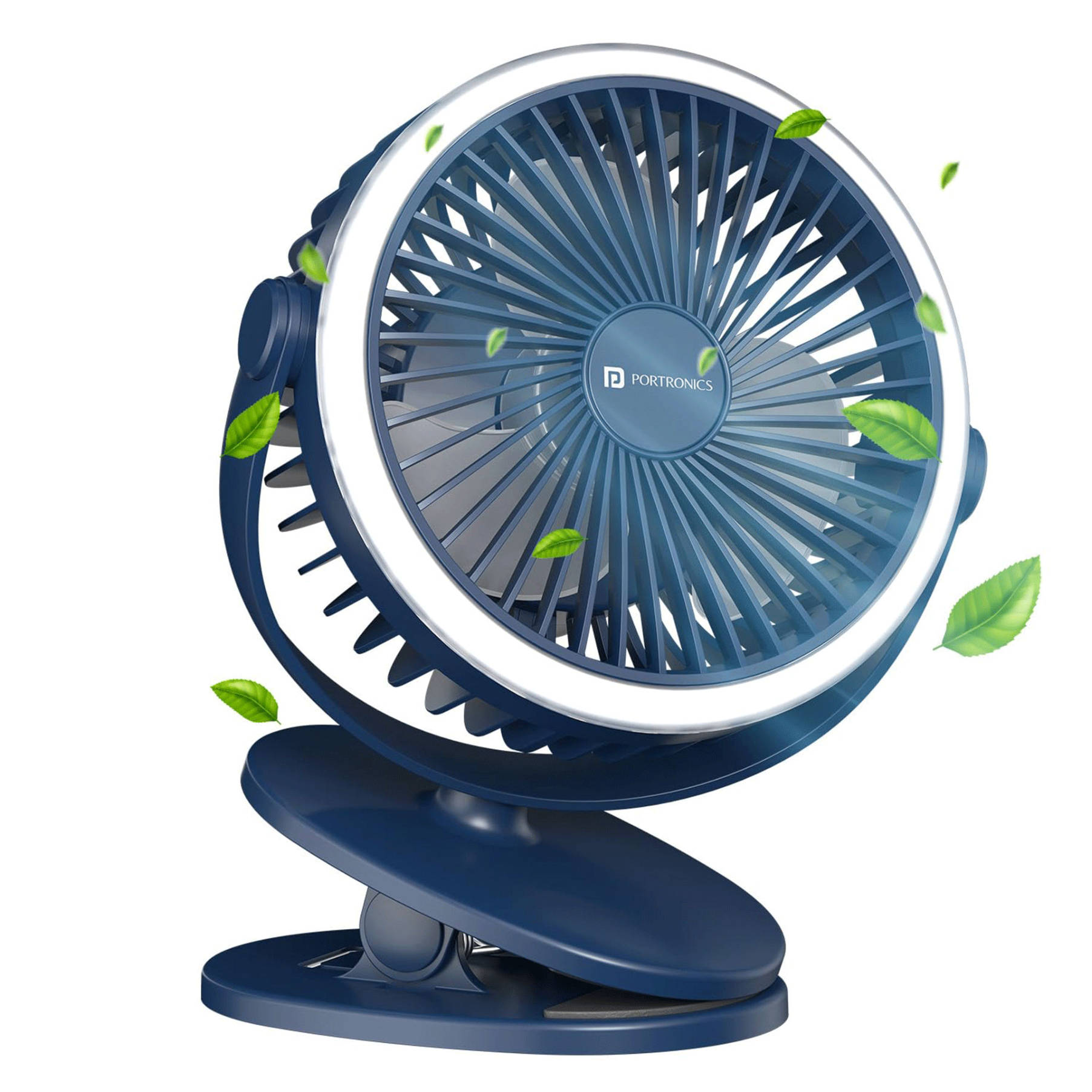 Portronics ClipCool Rechargeable Fan, Blue - Image 1