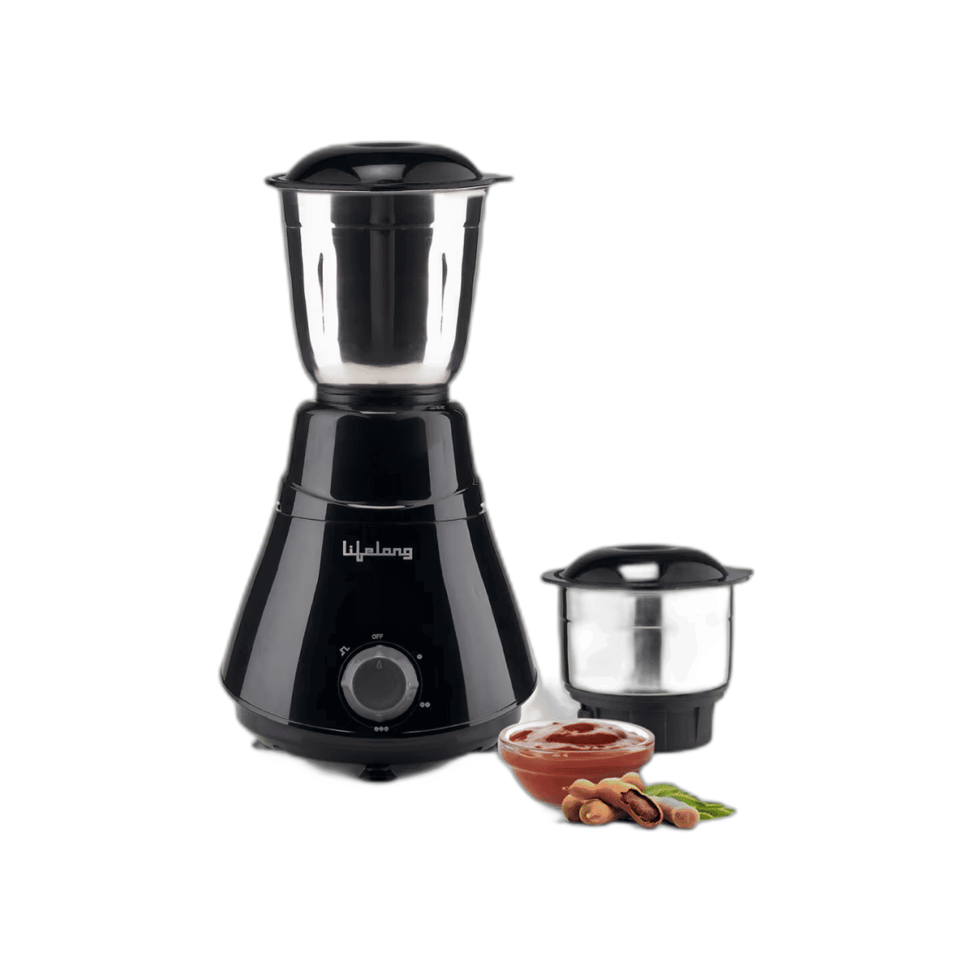 Lifelong LLMG202 Mixer Grinder, 2 Jars, 500W, Stainless Blade, Black