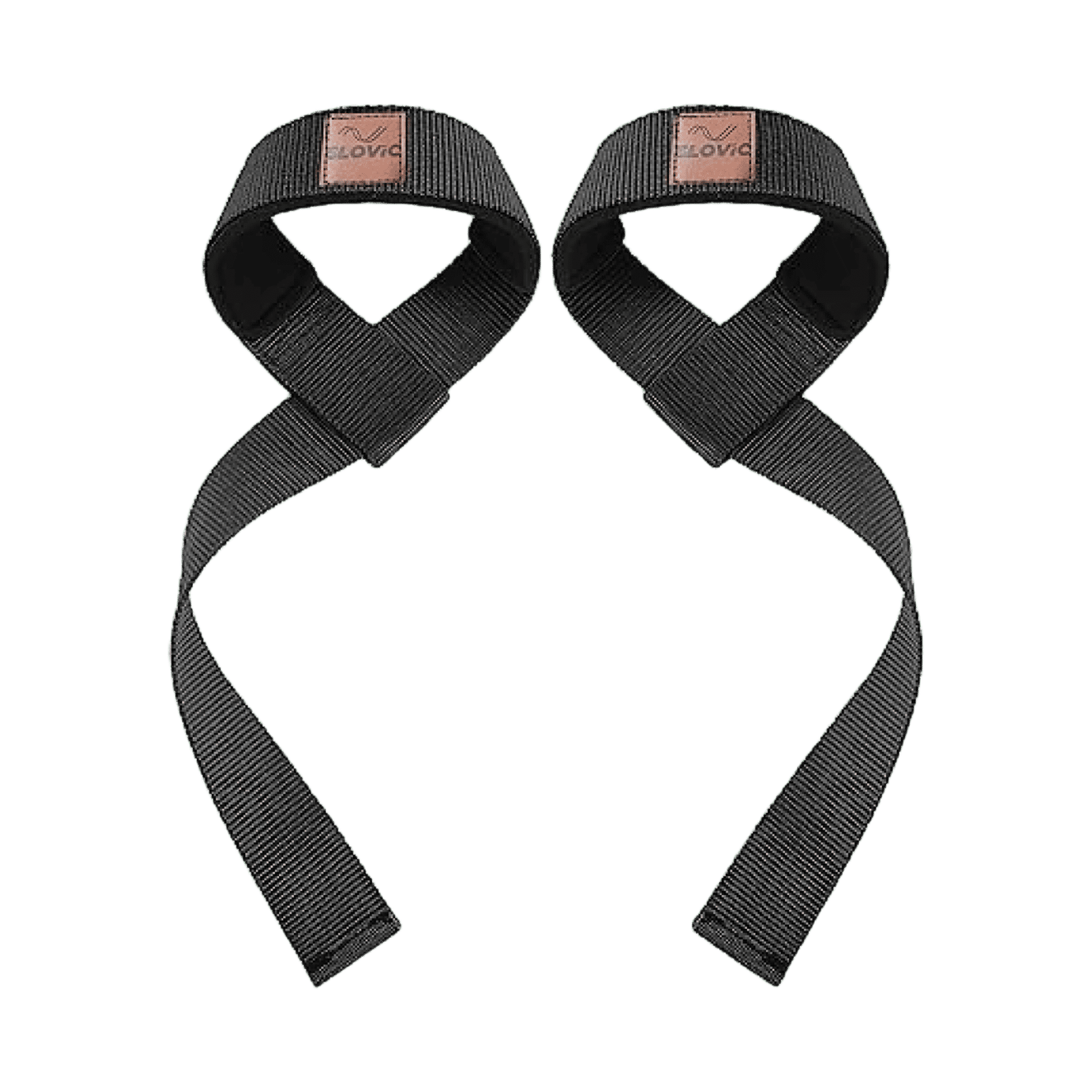 Slovic Heavy-Duty Weightlifting Wrist Straps (Black, 2 Pack)