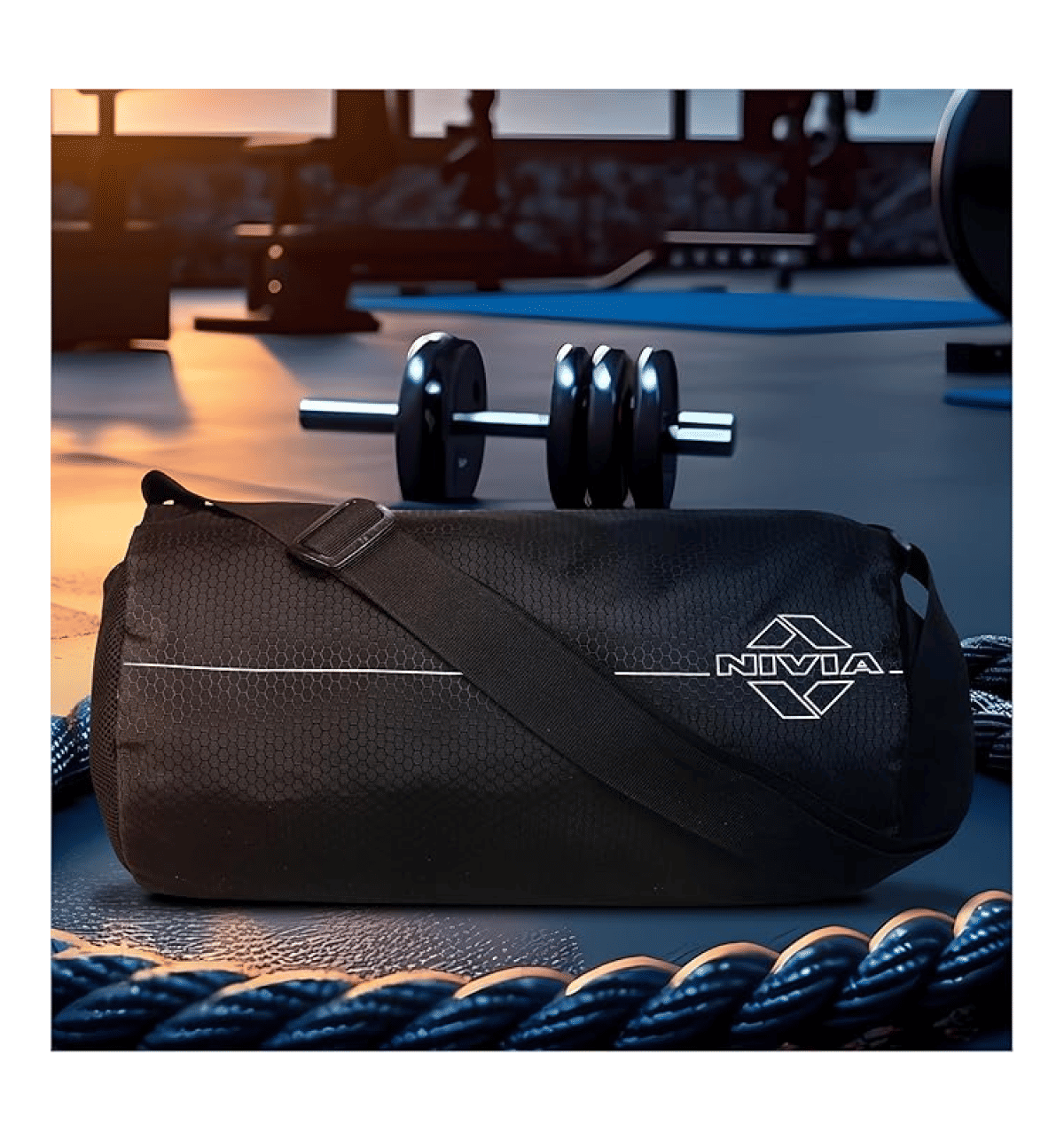 Nivia Basic Polyester Gym Duffle Bag 11L Black
