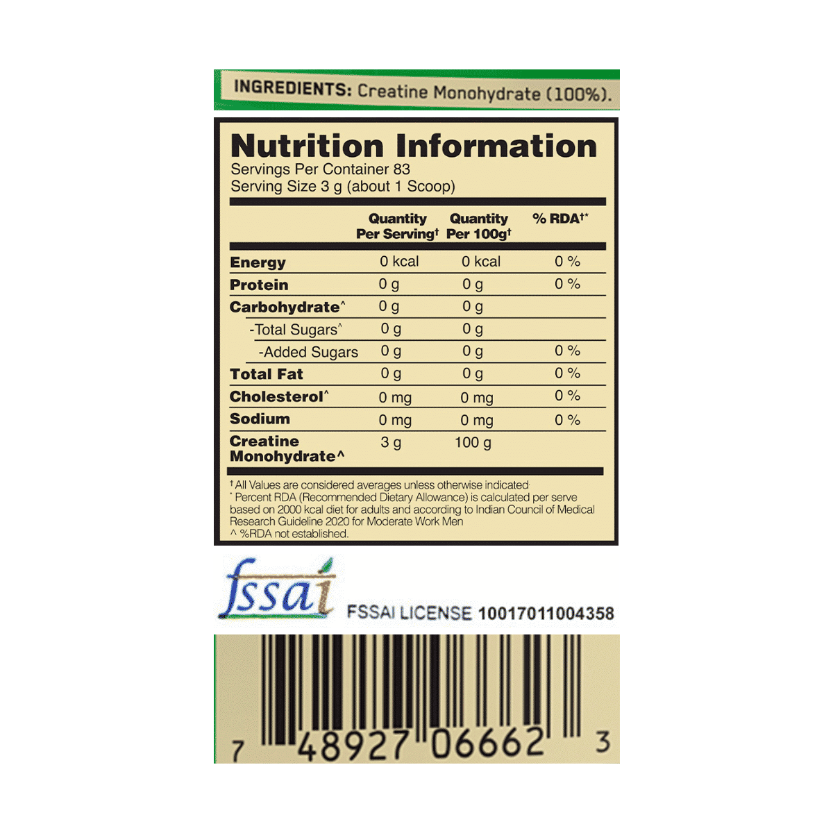 Optimum Nutrition Creatine Powder 250g - Image 9