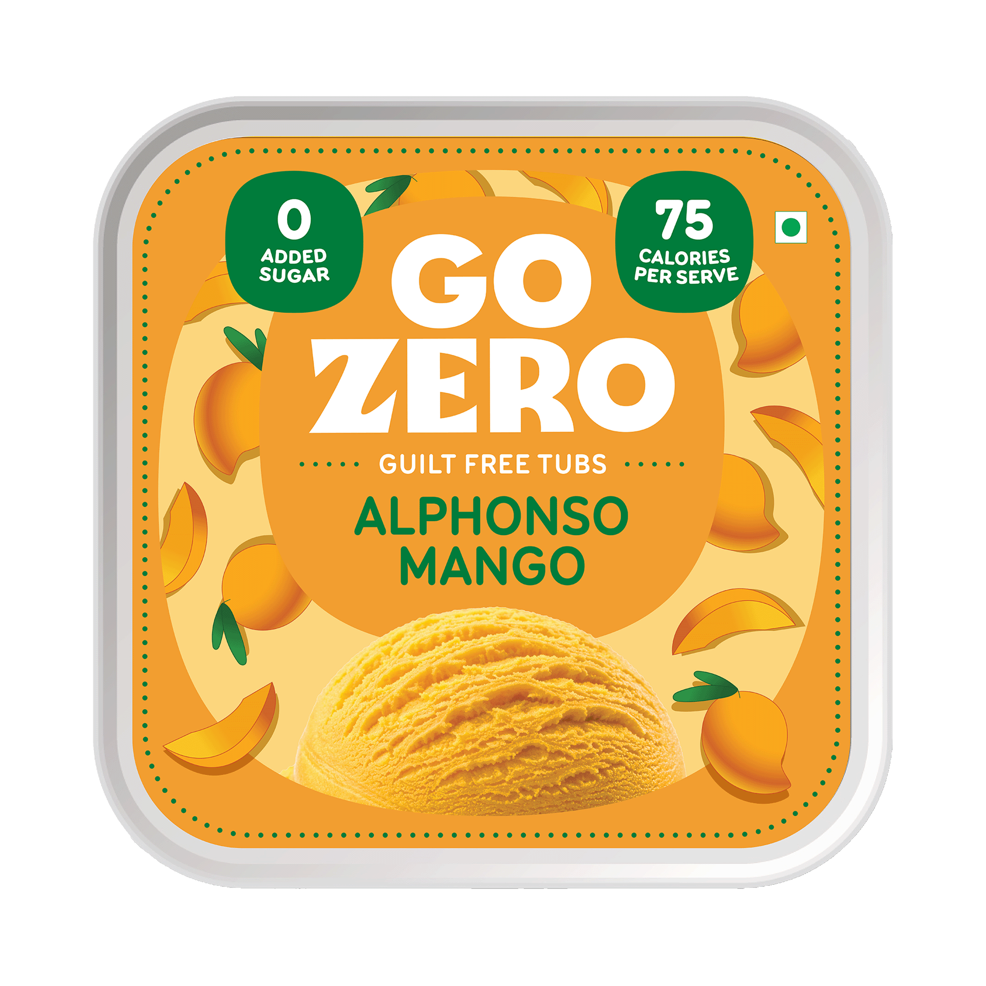Go Zero Alphonso Mango Guilt Free Ice Cream Tub 1L