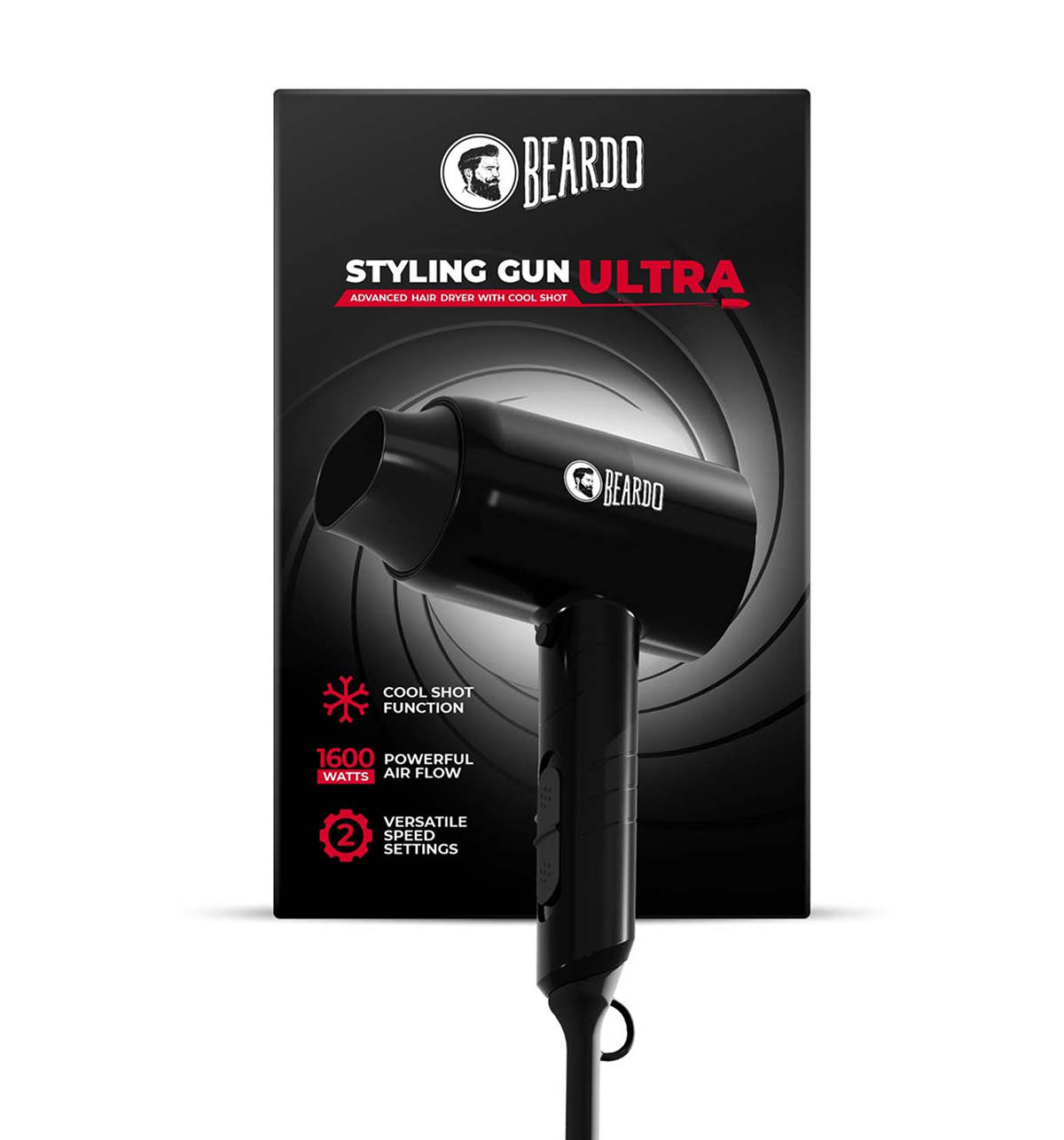 Beardo Styling Gun 1600W Hair Dryer Black - Image 2