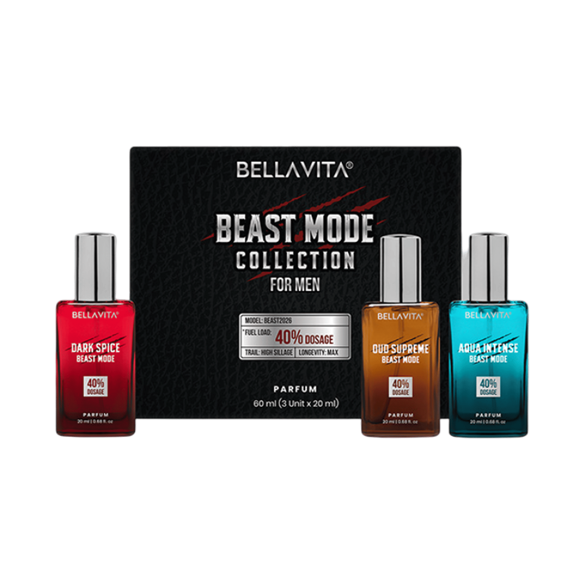 BellaVita Beast Mode 3-Pack Men's Perfume Pack of 3 - Image 1