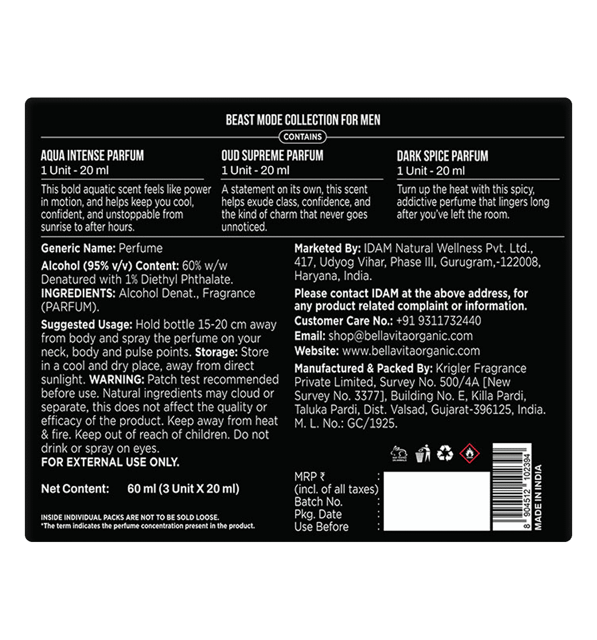 BellaVita Beast Mode 3-Pack Men's Perfume Pack of 3 - Image 3