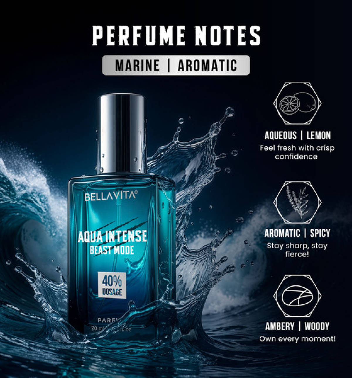 BellaVita Beast Mode 3-Pack Men's Perfume Pack of 3 - Image 6