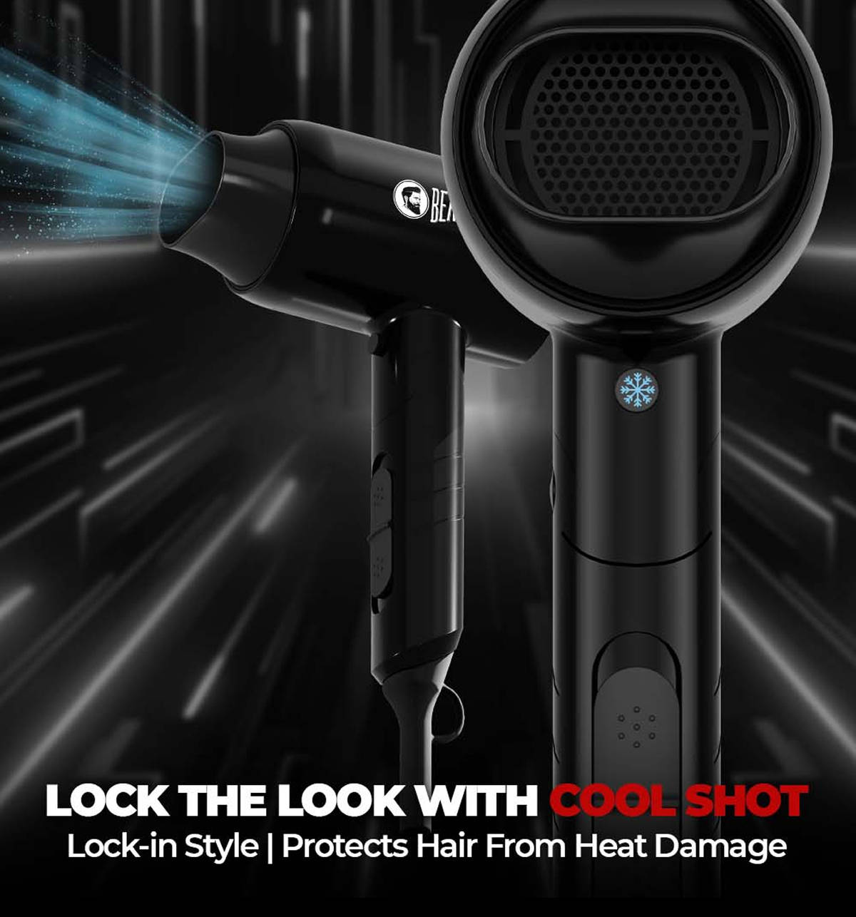 Beardo Styling Gun 1600W Hair Dryer Black - Image 4