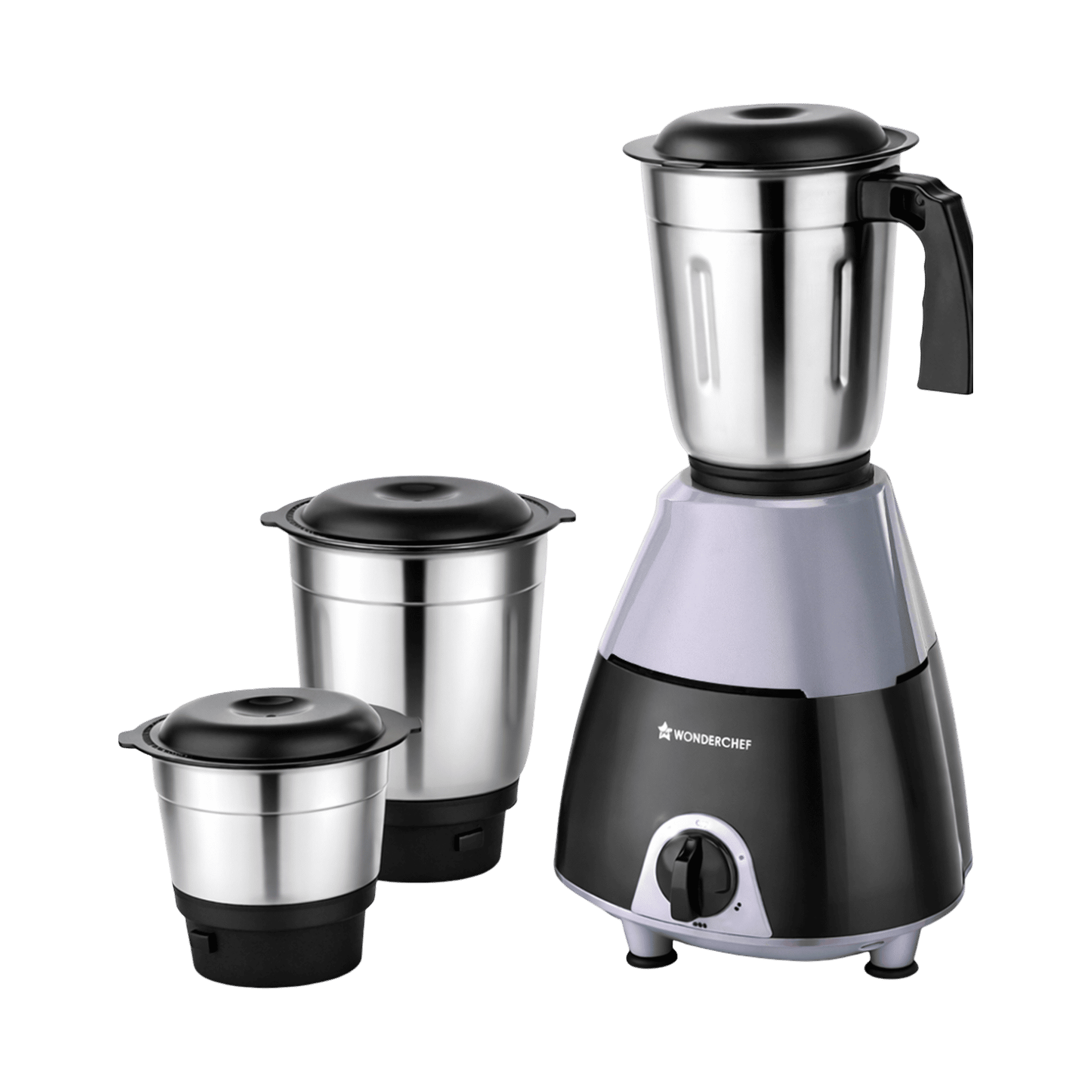 Wonderchef Vista Plus Mixer Grinder (500W, 3 Jars, Pulse Function, Black & Grey) - Image 1
