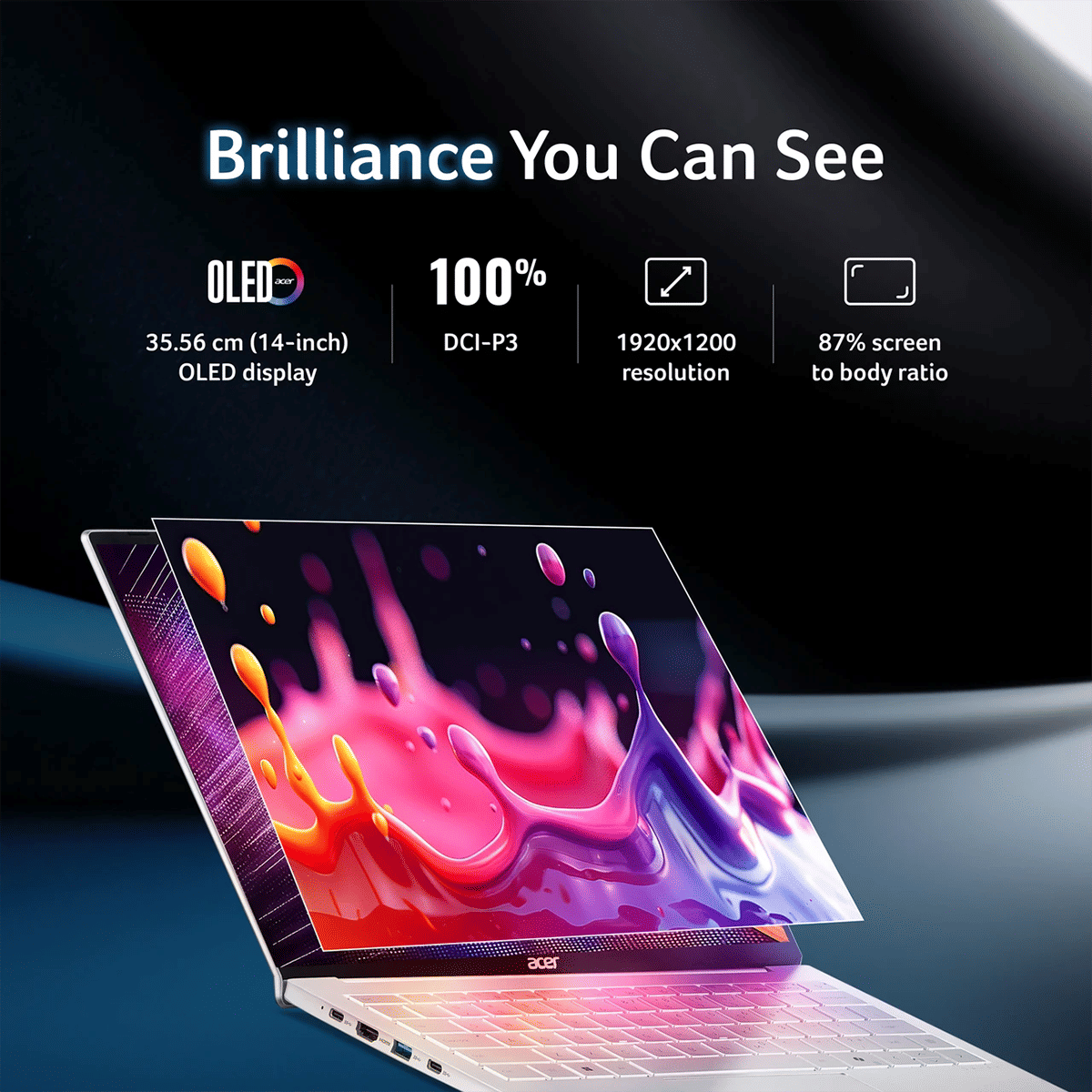 Acer Swift Lite 14 Intel Core Ultra 5-115U 16GB 512GB Silver - Image 2