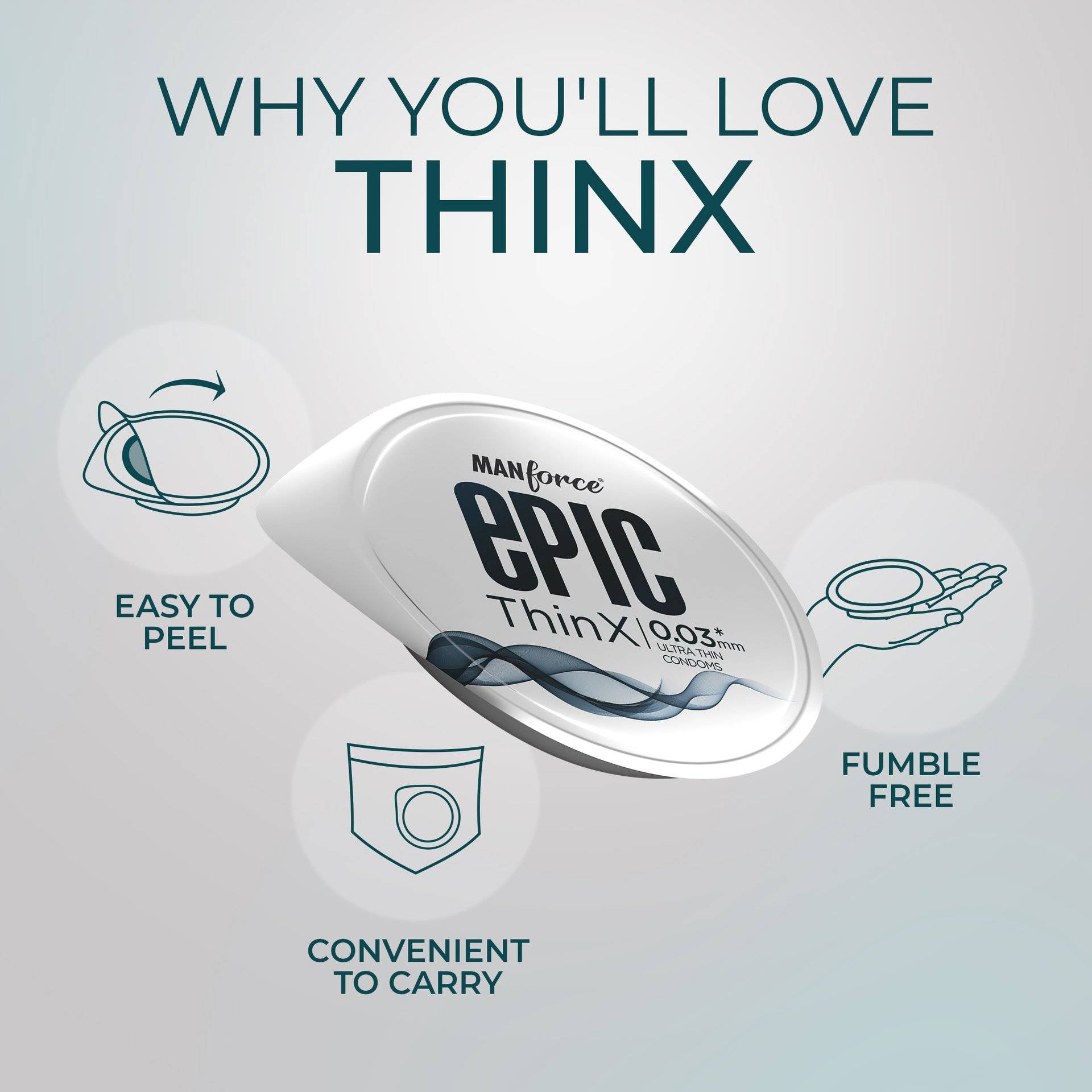 Manforce Epic Thin X Ultra-Thin Condoms 10 Pack - Image 5