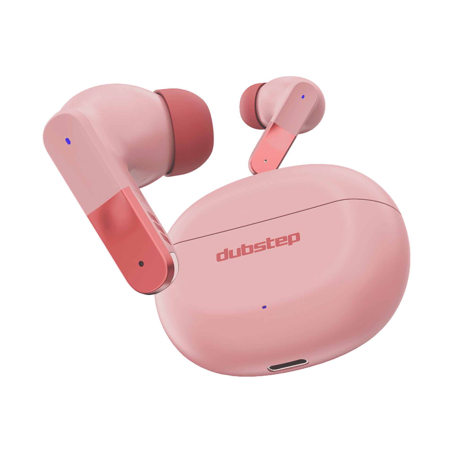 Dubstep Buzz X12 ENC TWS Earbuds Pink Peach 60Hrs - Image 1