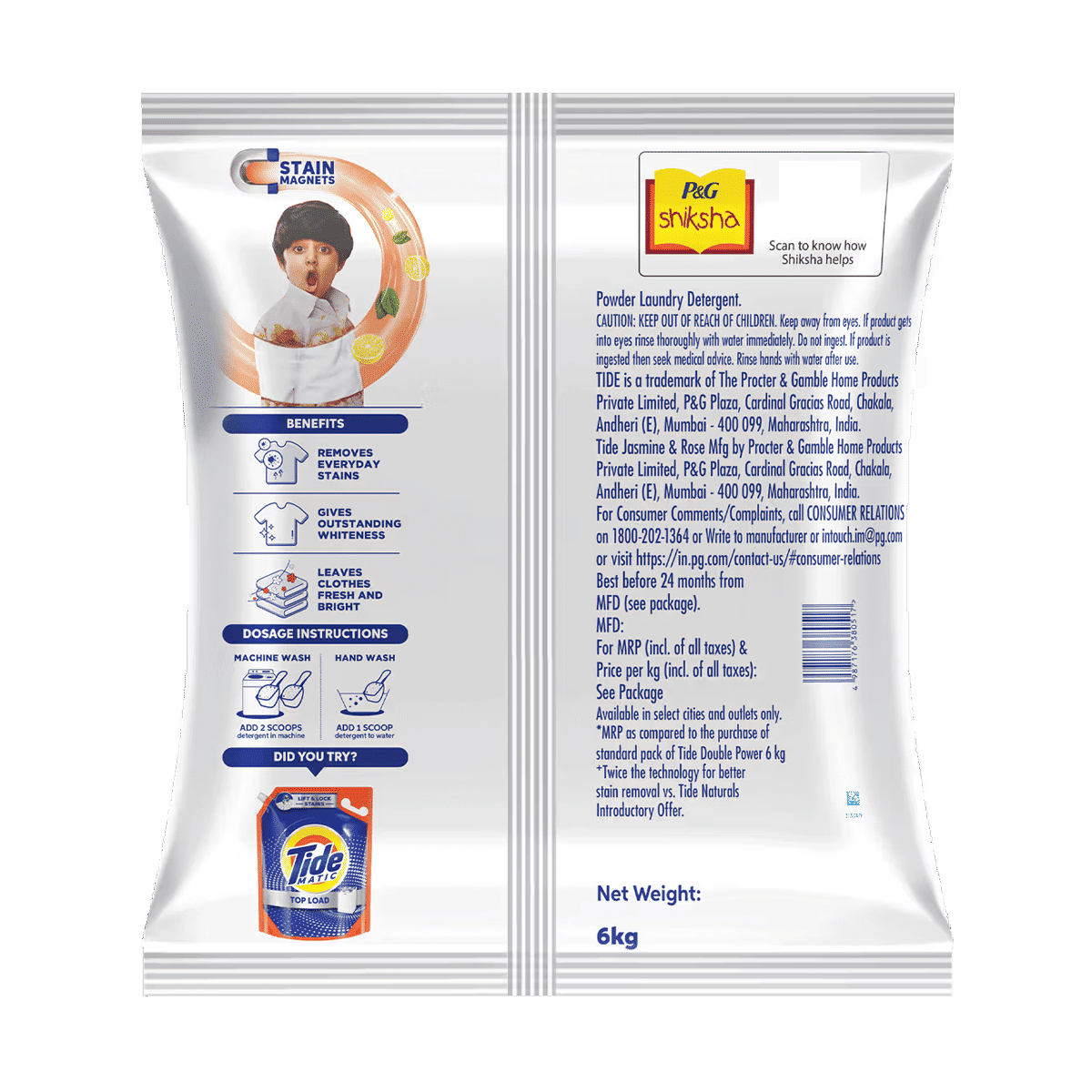 Tide Plus Detergent Washing Powder Lemon & Mint 6kg - Image 2