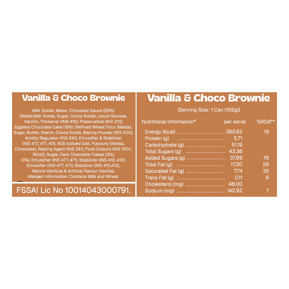 OB and GOB Ice Cream Vanilla & Choco Brownie Can 200ml - Image 8