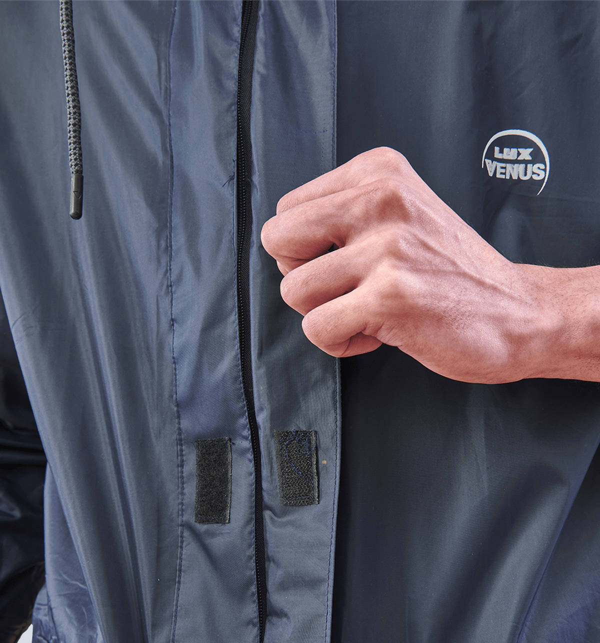 Lux Venus Long Coat Rainwear for Men (L, Navy) - Image 9