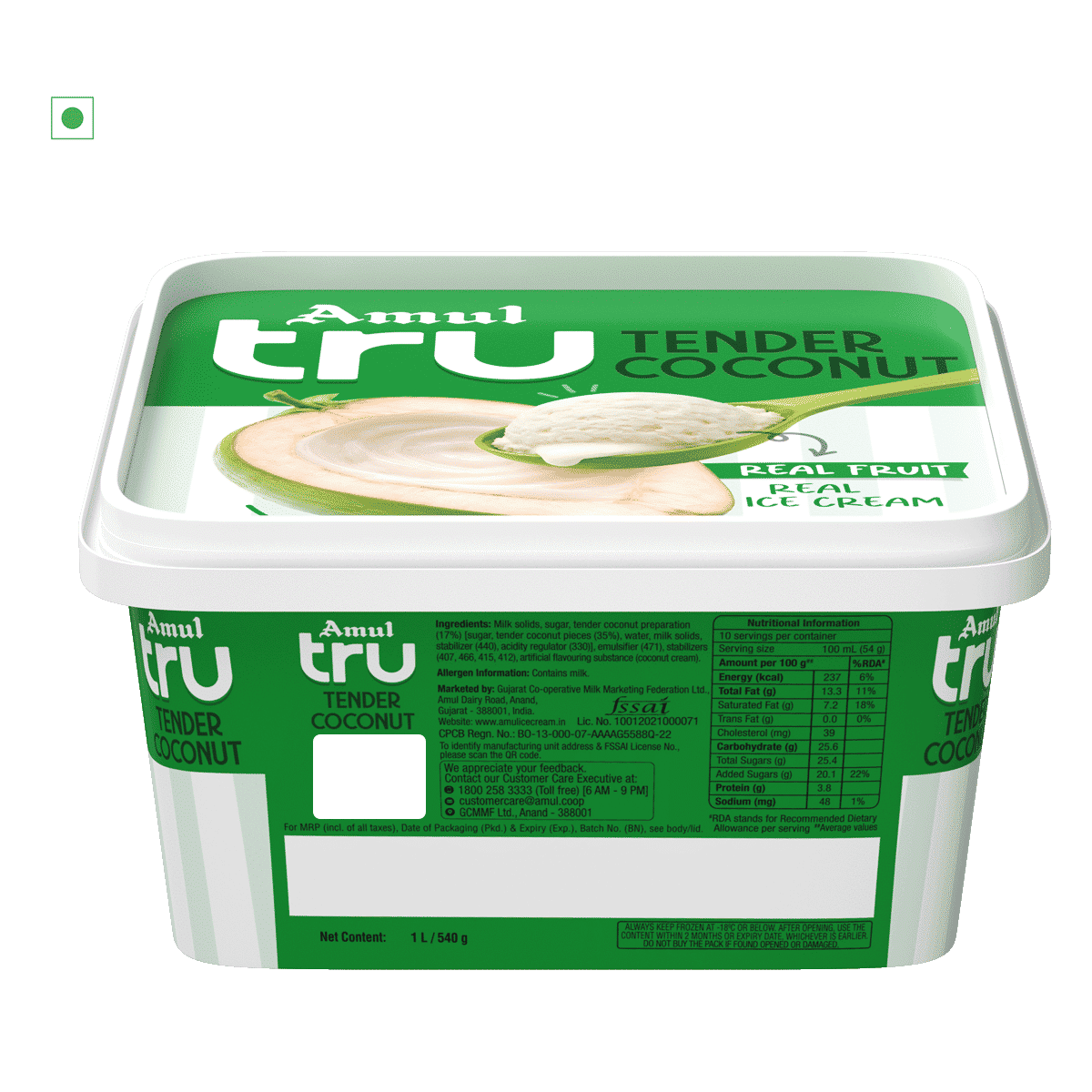 Amul Tru Tender Coconut Ice Cream Tub 1 Ltr - Image 5