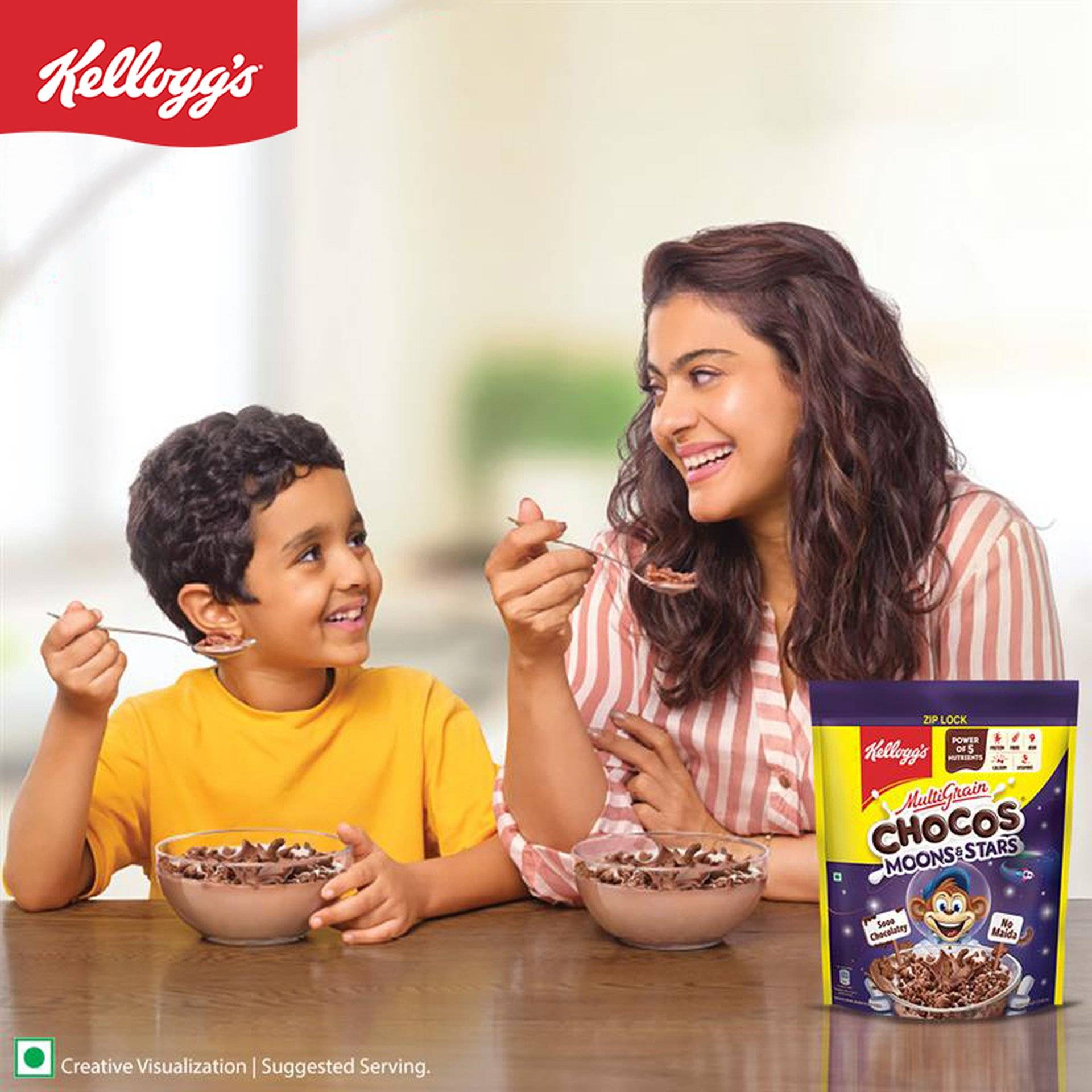 Kellogg's Multigrain Chocos Moons & Stars | High Calcium, Protein, Fibre | Kids Breakfast Pouch - Image 7