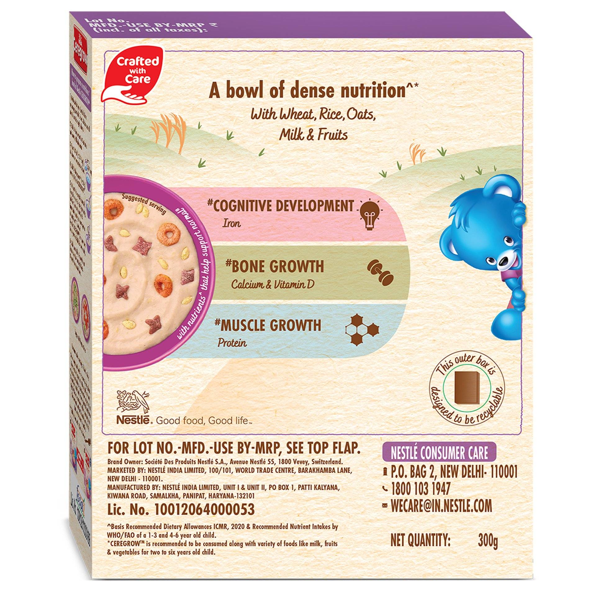 Ceregrow Growing Up Multigrain Cereal with Milk & Fruits 300g x 2 - Image 2