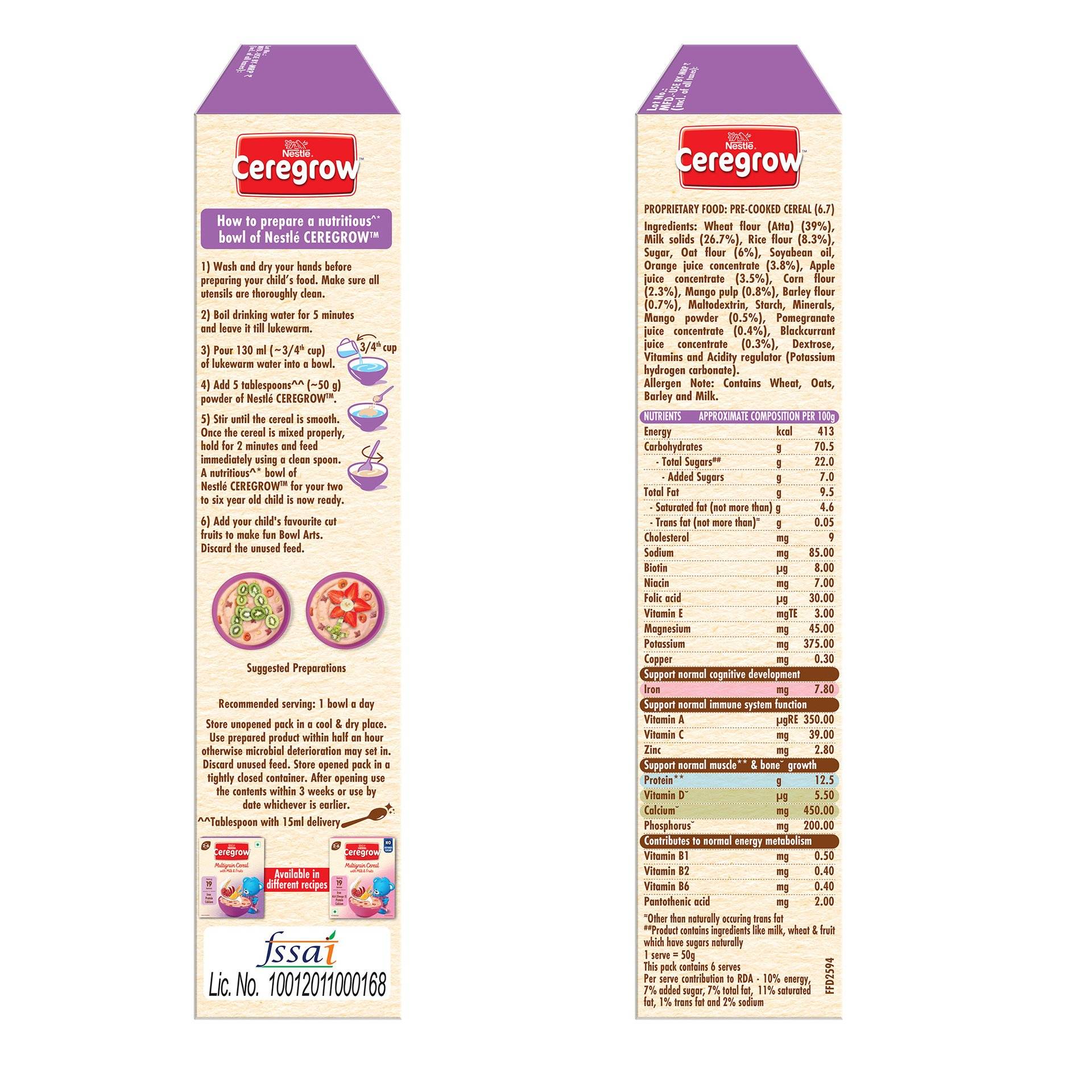 Ceregrow Growing Up Multigrain Cereal with Milk & Fruits 300g x 2 - Image 7