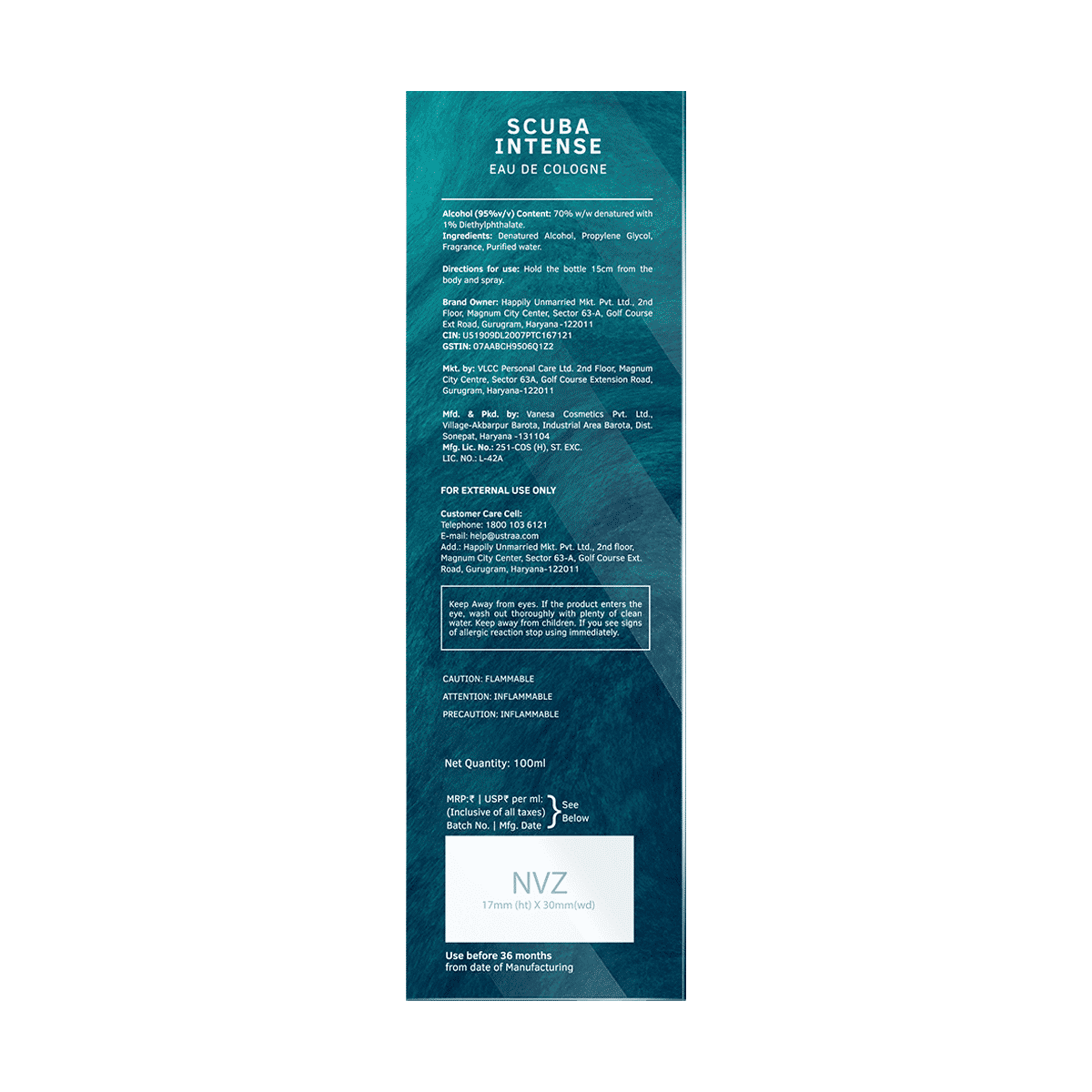 Ustraa Scuba Cologne 100 ml - Image 2