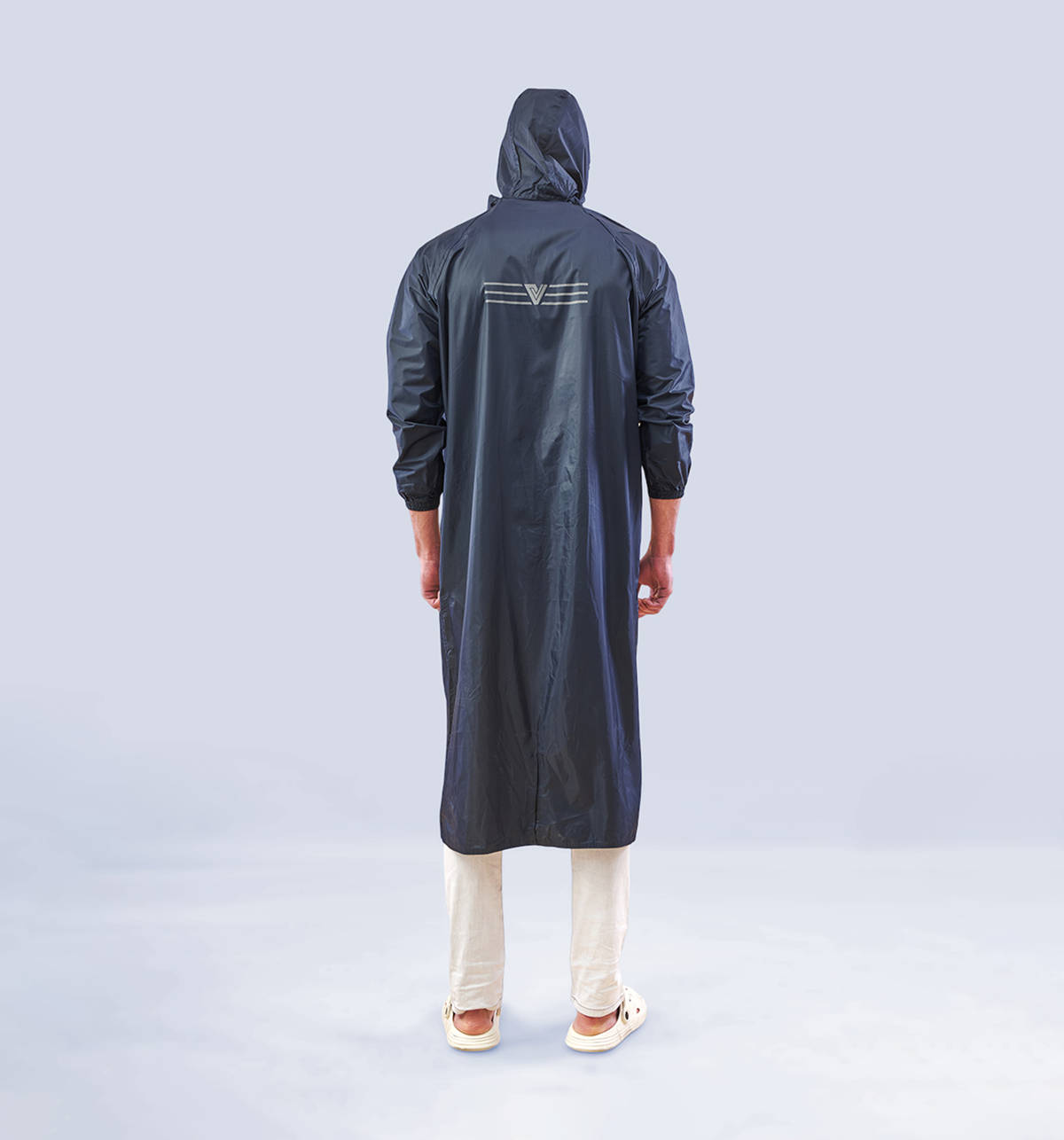 Lux Venus Long Coat Rainwear for Men (L, Navy) - Image 3
