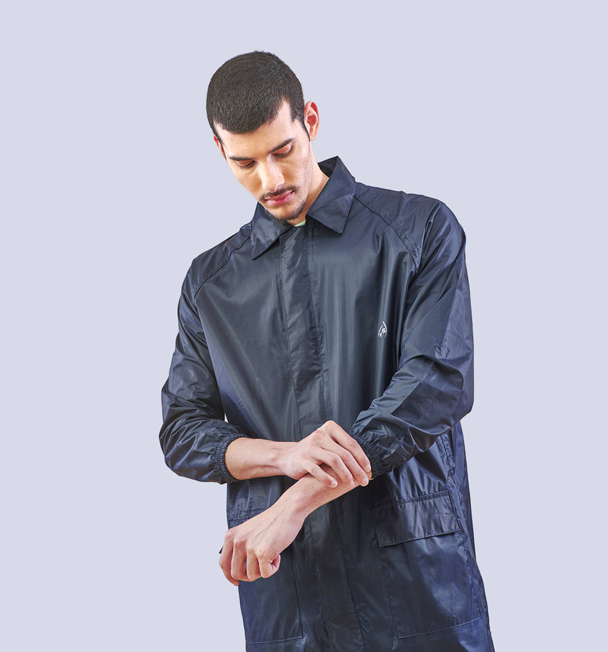 Lux Venus Long Coat Rainwear for Men (L, Navy) - Image 7