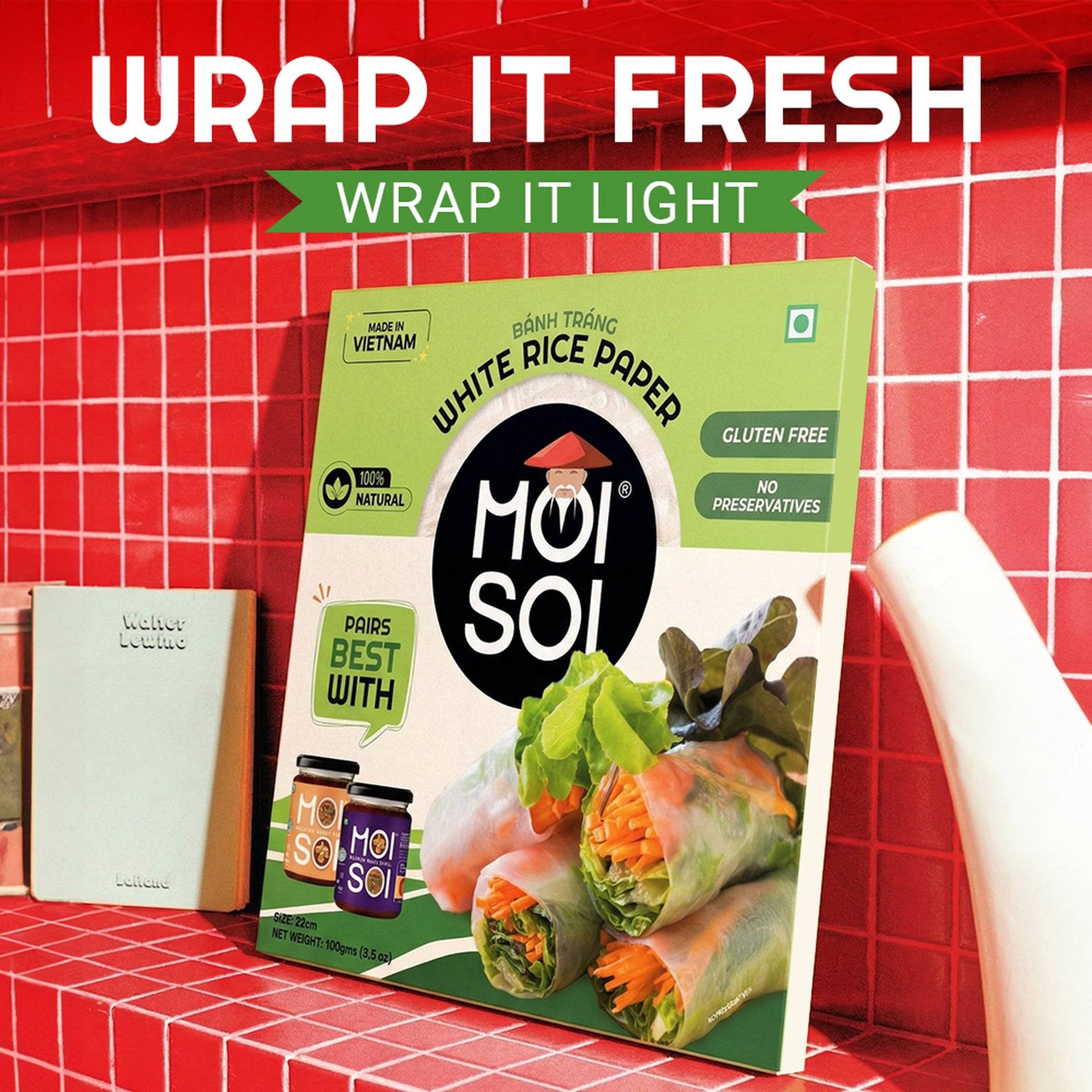 Moi Soi White Rice Paper 22cm 100g - Image 3