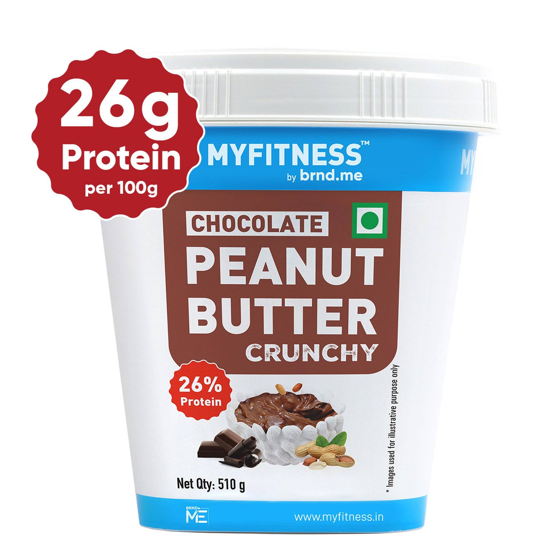 MyFitness Chocolate Peanut Butter Crunchy Spread (510g) - Image 3
