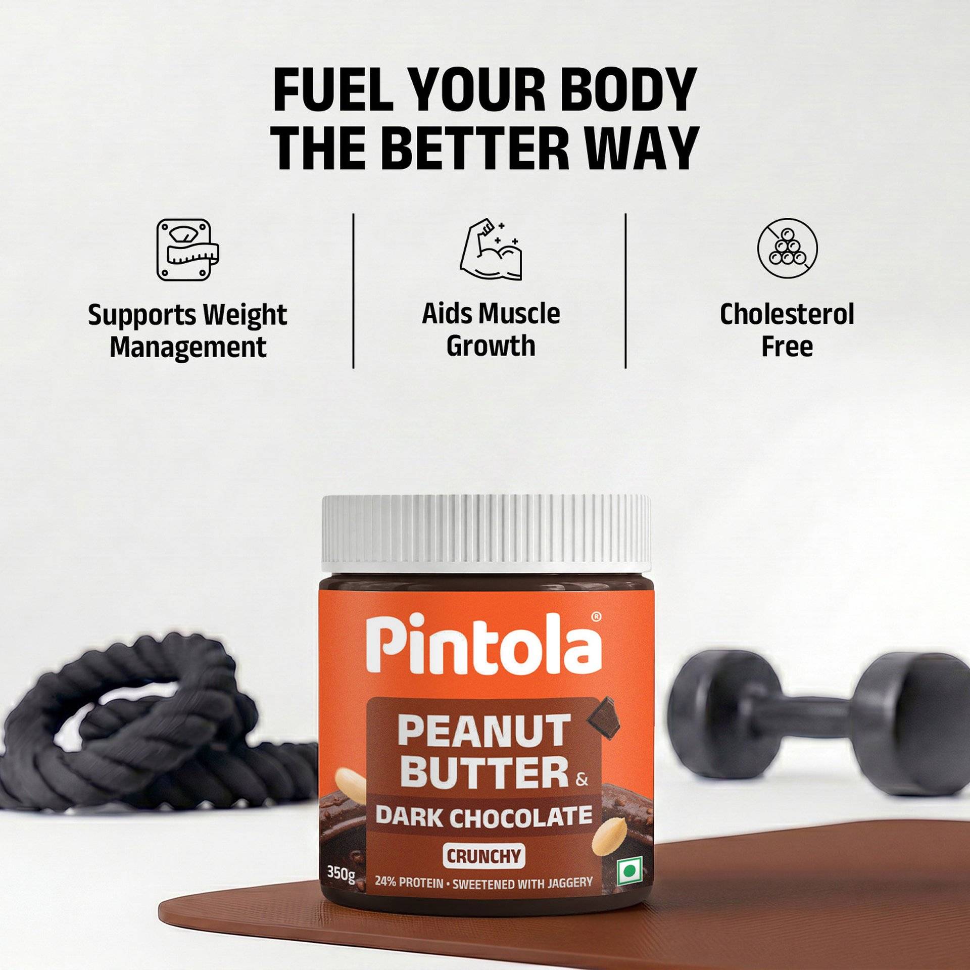 Pintola Dark Chocolate Peanut Butter Crunchy Protein & Dietary Fiber, - Image 6