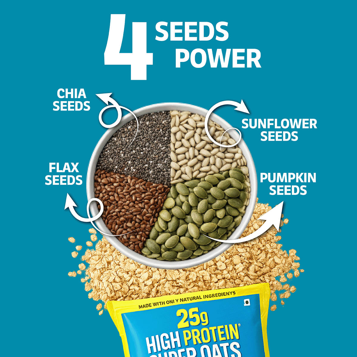 Yu High Protein Plain Rolled Oats 400g - Image 4