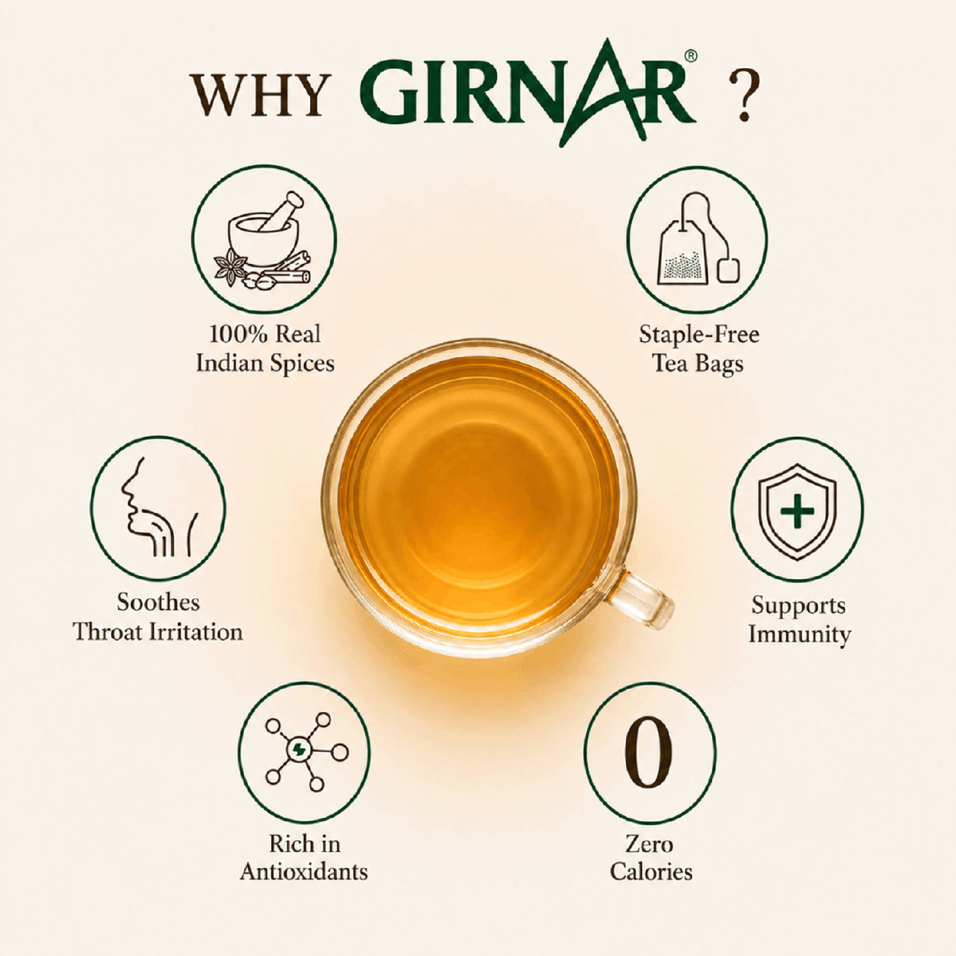 Girnar Detox Desi Kahwa Green Tea Bags - Image 6