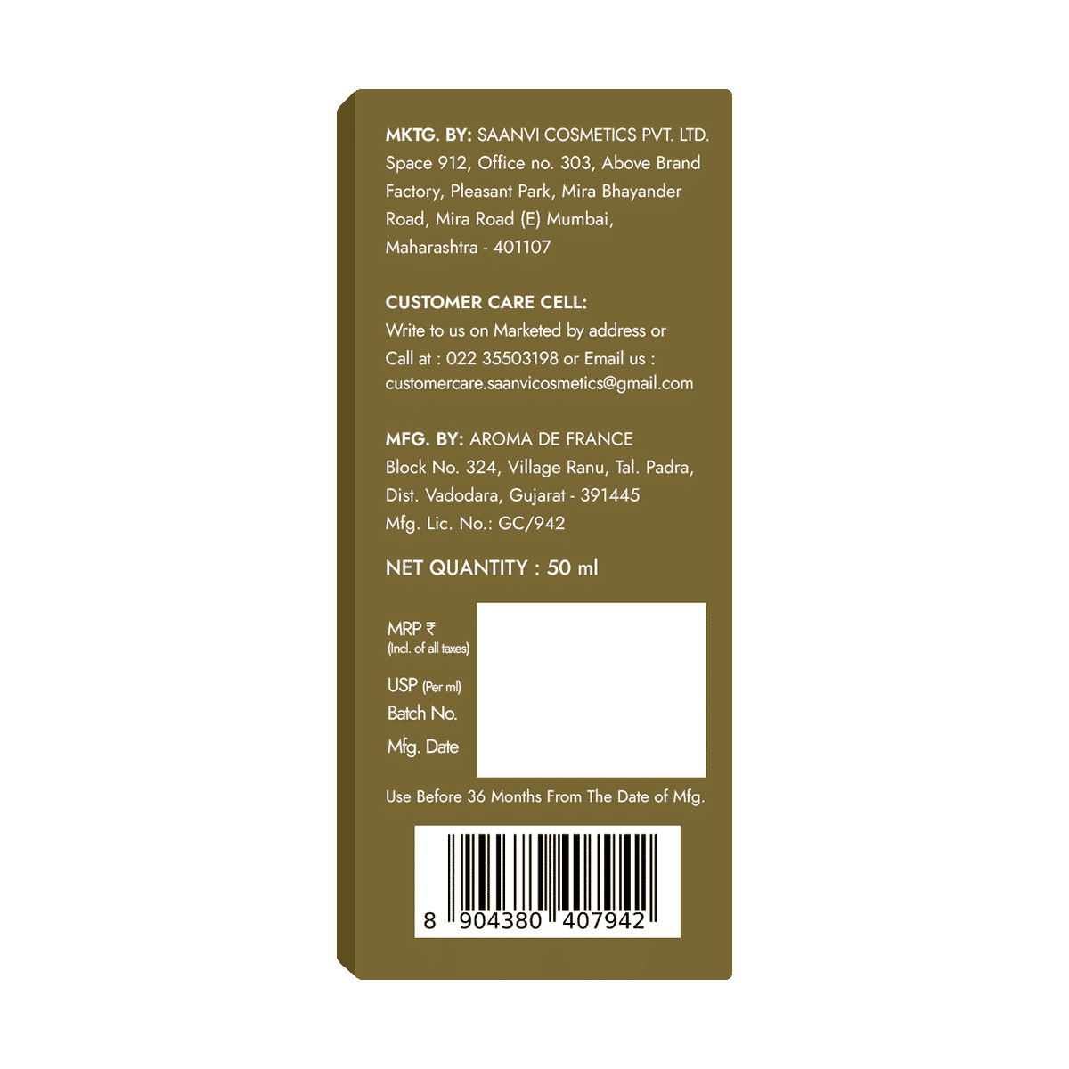 La French Smoky Vanilla Eau De Parfum 50 ml - Image 3