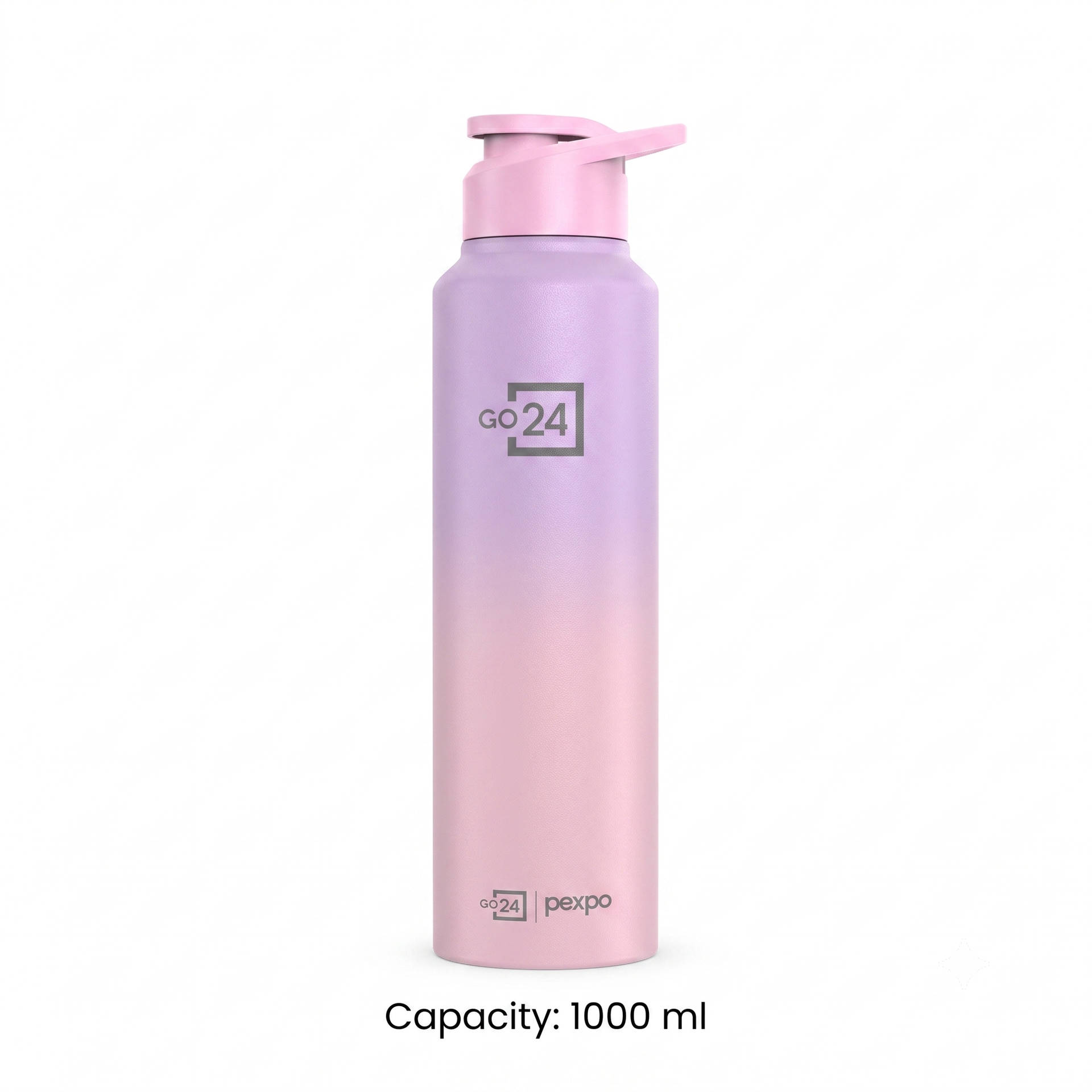 GO24 Pexpo 1L Stainless Steel Water Bottle, Purple-Pink - Image 9
