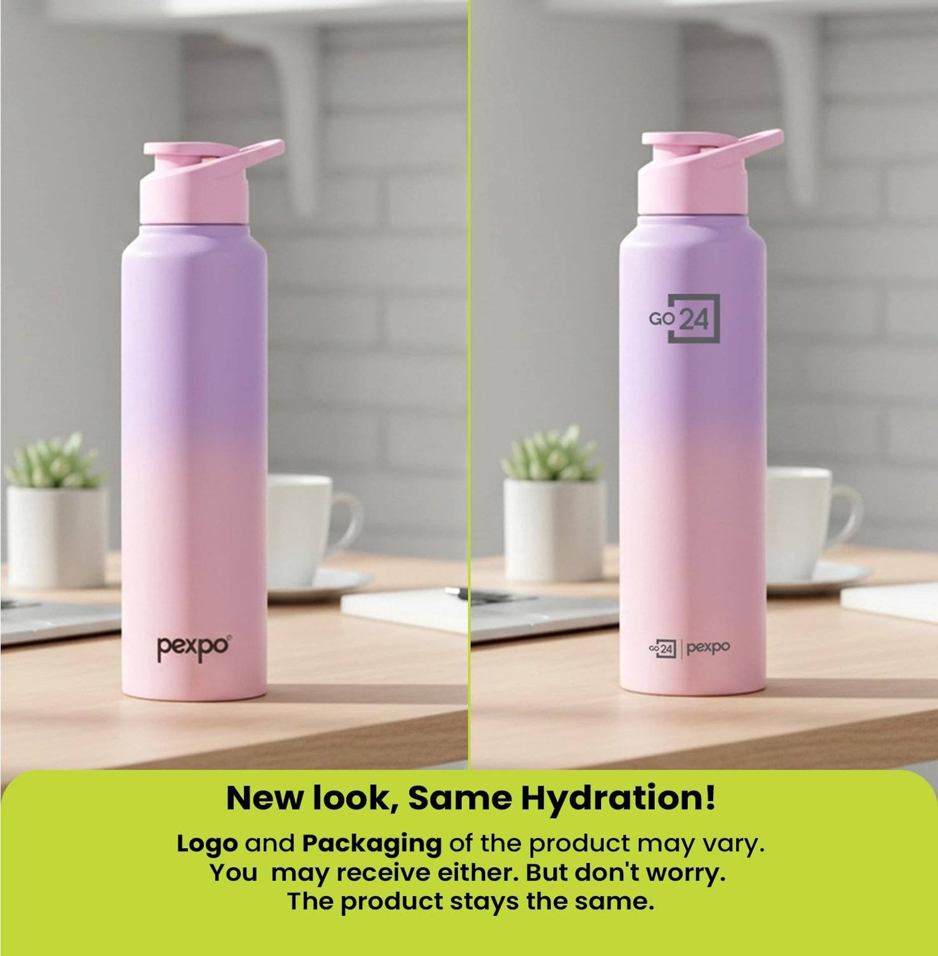 GO24 Pexpo 1L Stainless Steel Water Bottle, Purple-Pink - Image 2