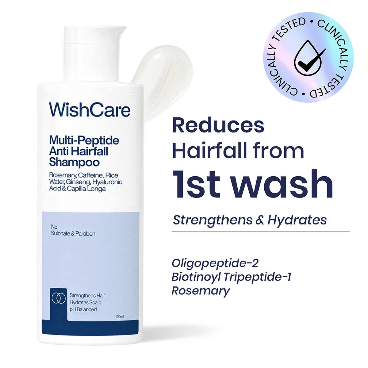 WishCare Multi Peptide Anti Hairfall Shampoo 120ml - Image 4