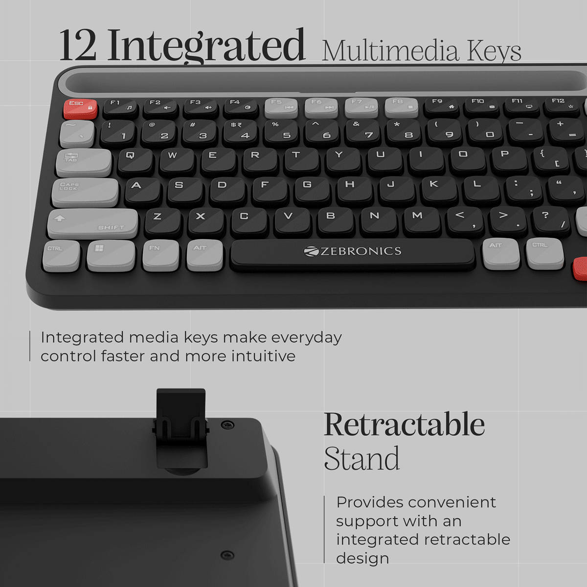 Zebronics Wireless Keyboard 102 Keys Midnight Black - Image 8