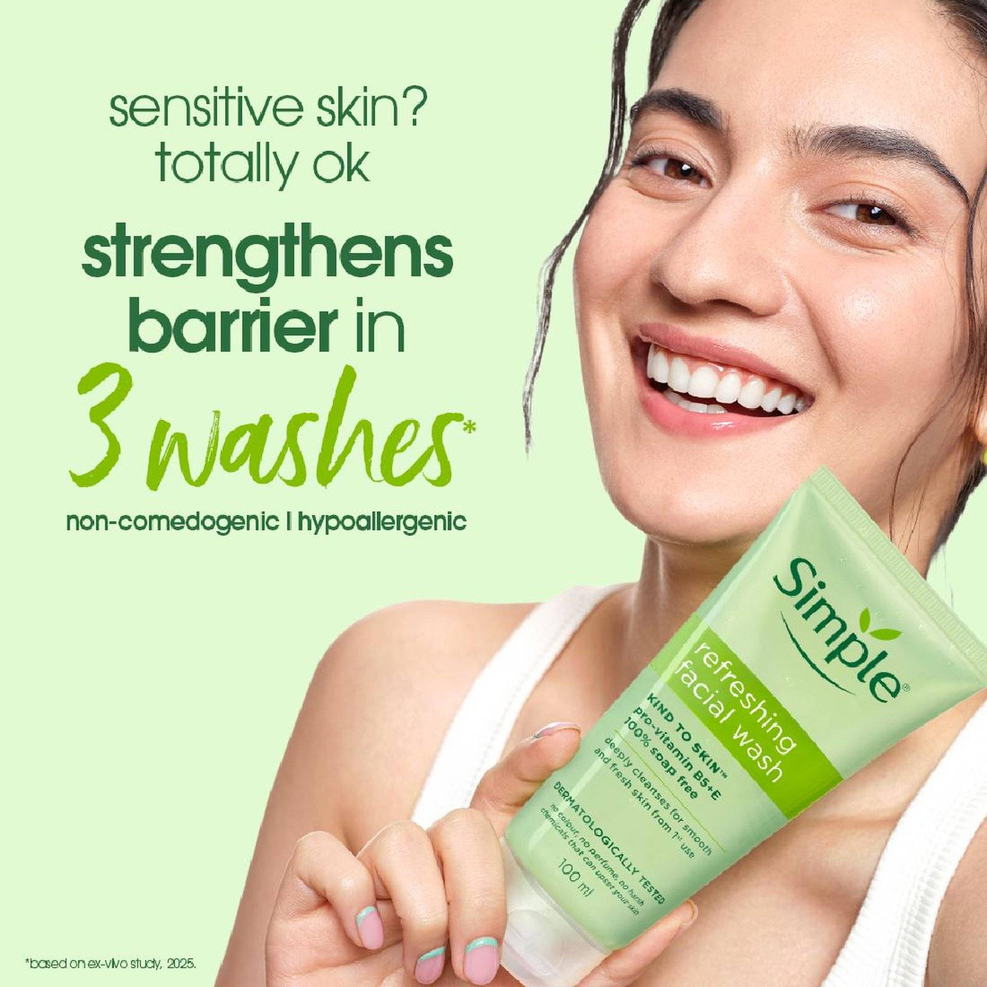 Simple Kind To Skin Refreshing Facial Wash 100ml - Image 7