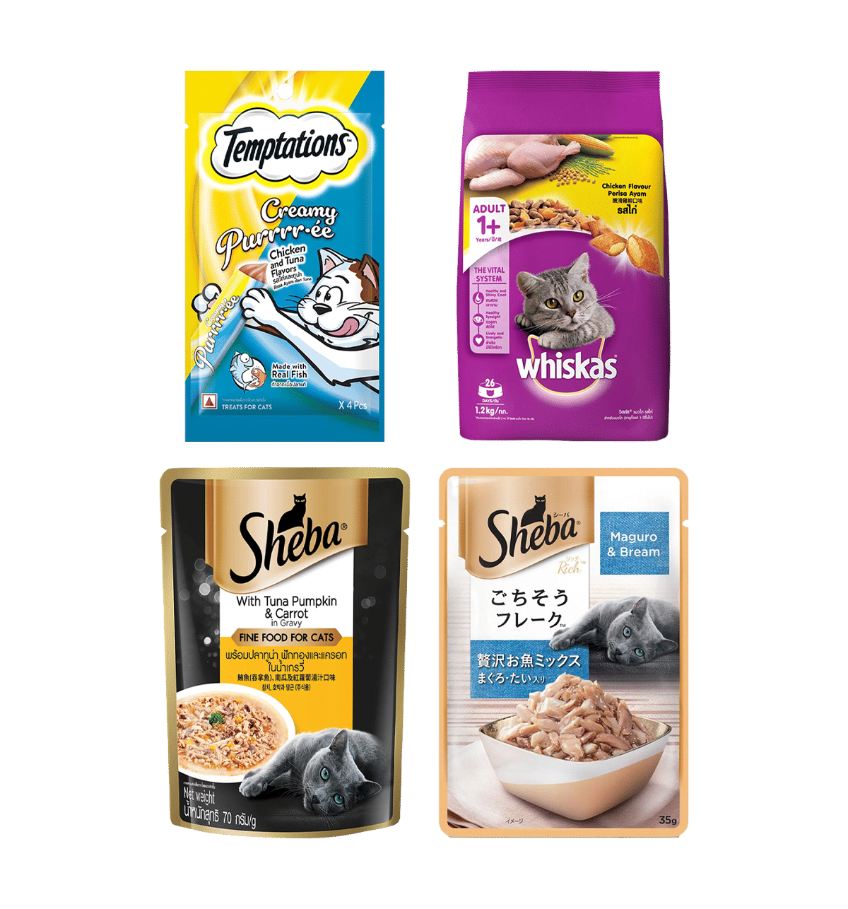 Buy Sheba Sheba Wet Cat Food Pouches, Whiskas Dry Food and Temptations ...